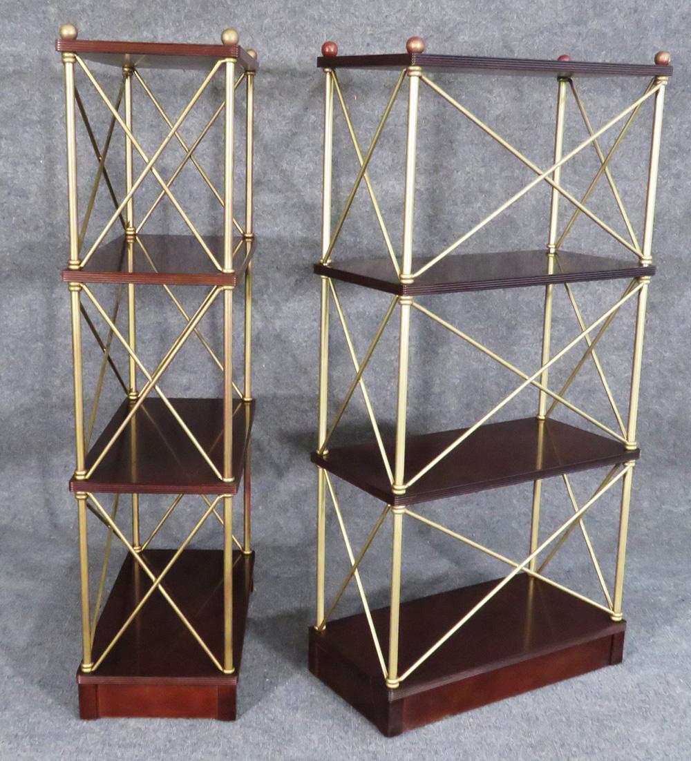 Handsome pair of fine French design! Beautiful condition. Matched pair. Measures: 50 tall x 24 wide x 12 deep. Gorgeous design.