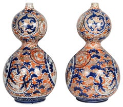 Pair fine quality Japanese Imari double Gourde vases, circa 1880