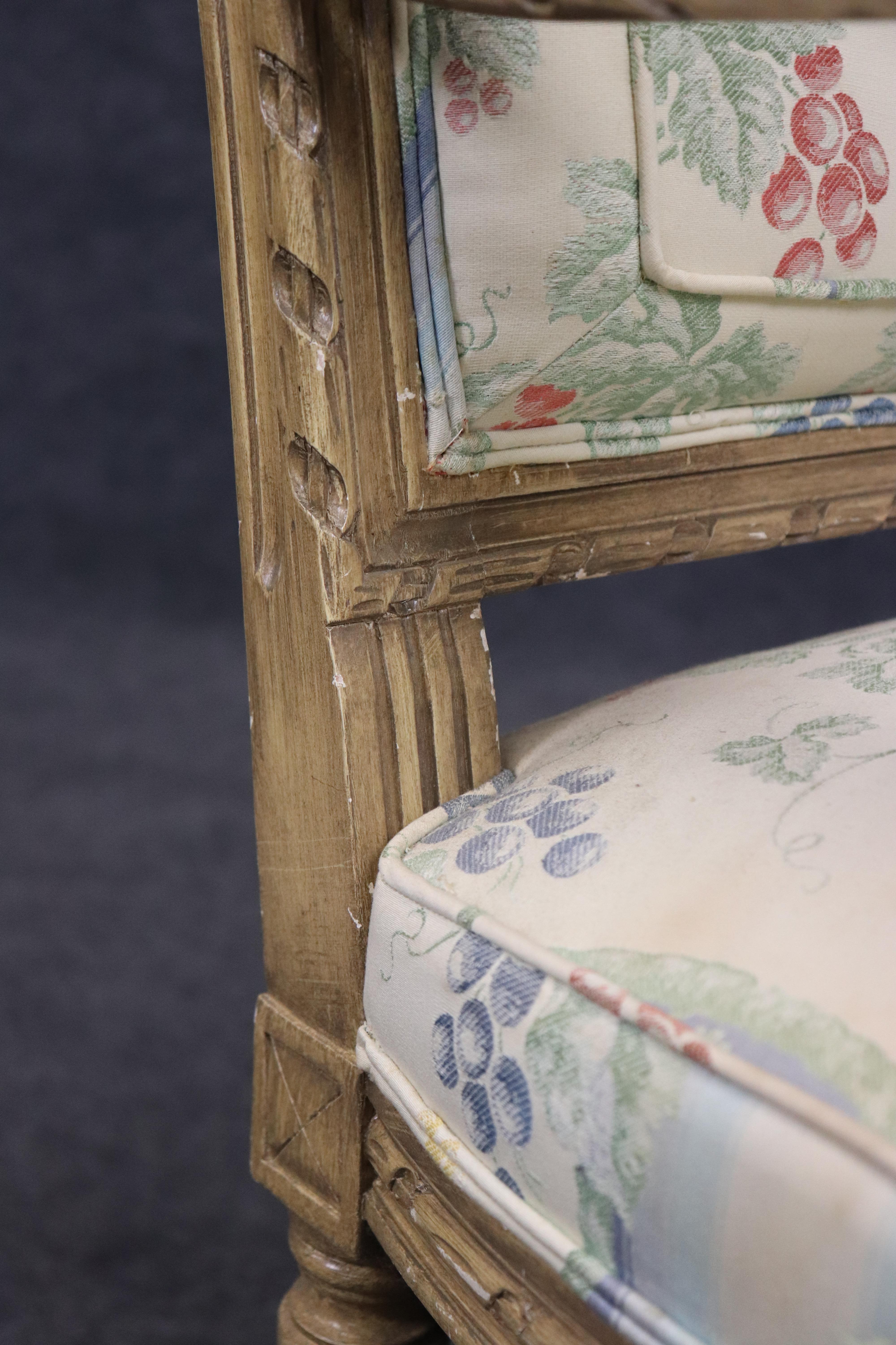 Pair Fine Quality Paint Decorated French Louis XVI Style Armchairs For Sale 5