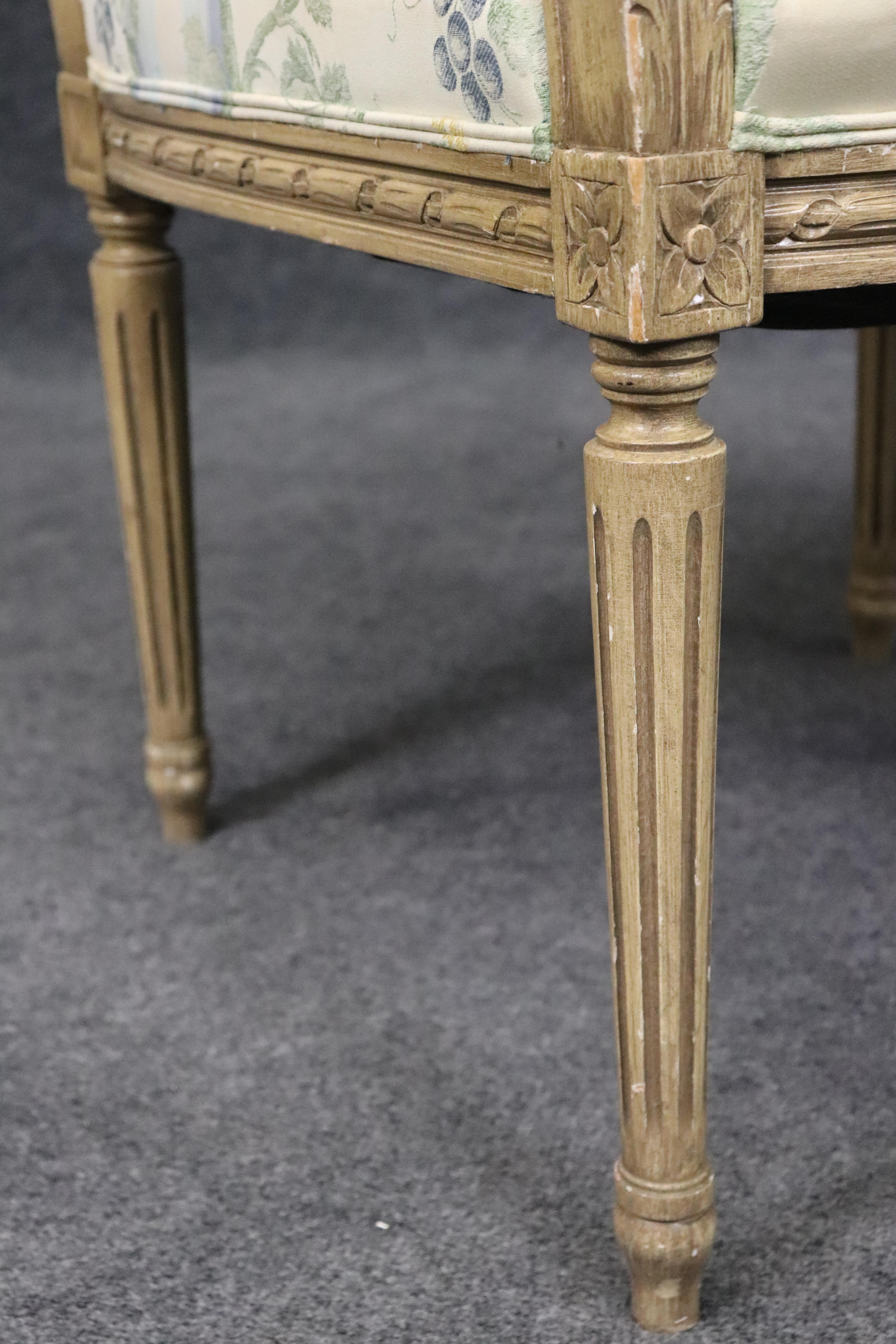 Pair Fine Quality Paint Decorated French Louis XVI Style Armchairs For Sale 2
