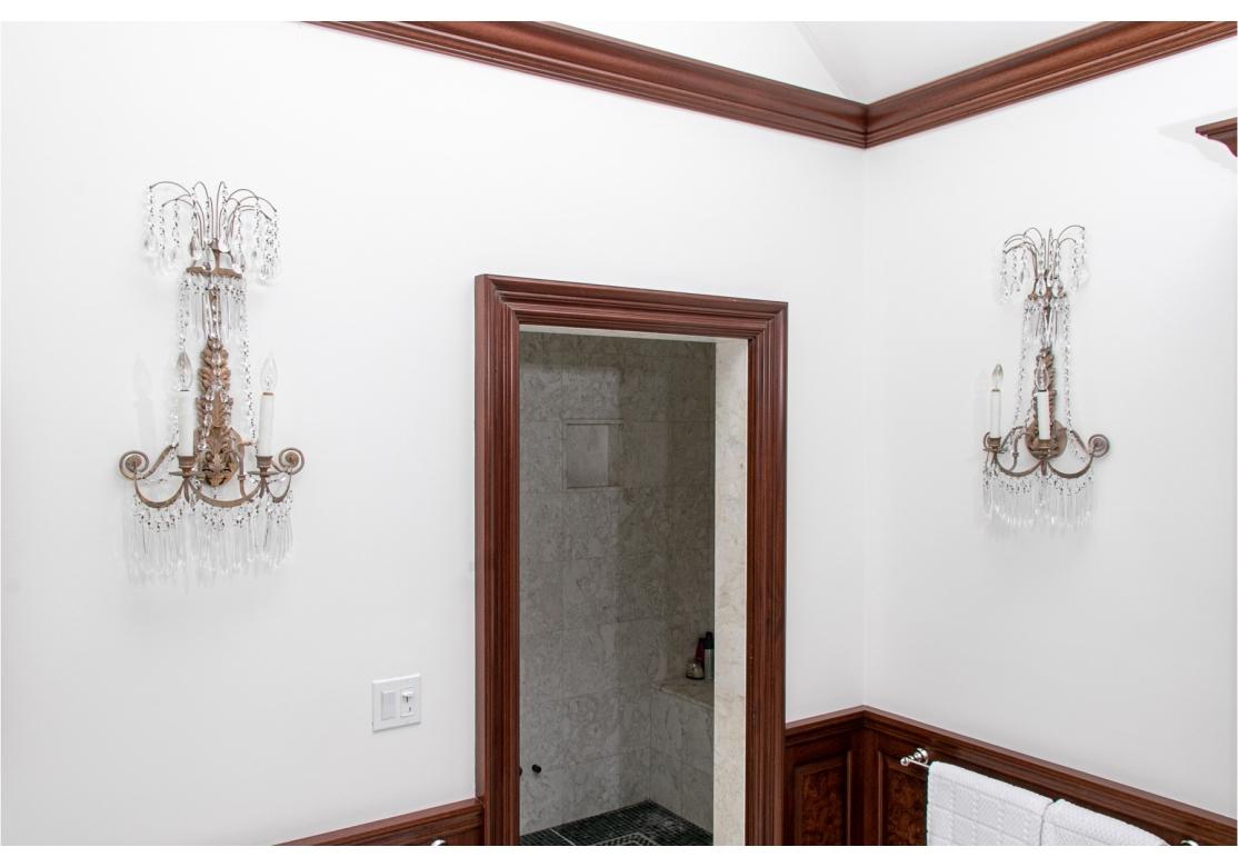 Par de Apliques de Cristal de Dos Luces Finos en venta 3