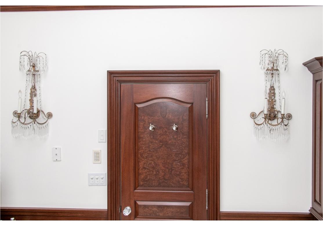 Par de Apliques de Cristal de Dos Luces Finos en venta 4