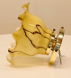 Pair, Fine Vintage Peill & Putzler Ruffled Glass Ceiling/Wall Light, 1970s