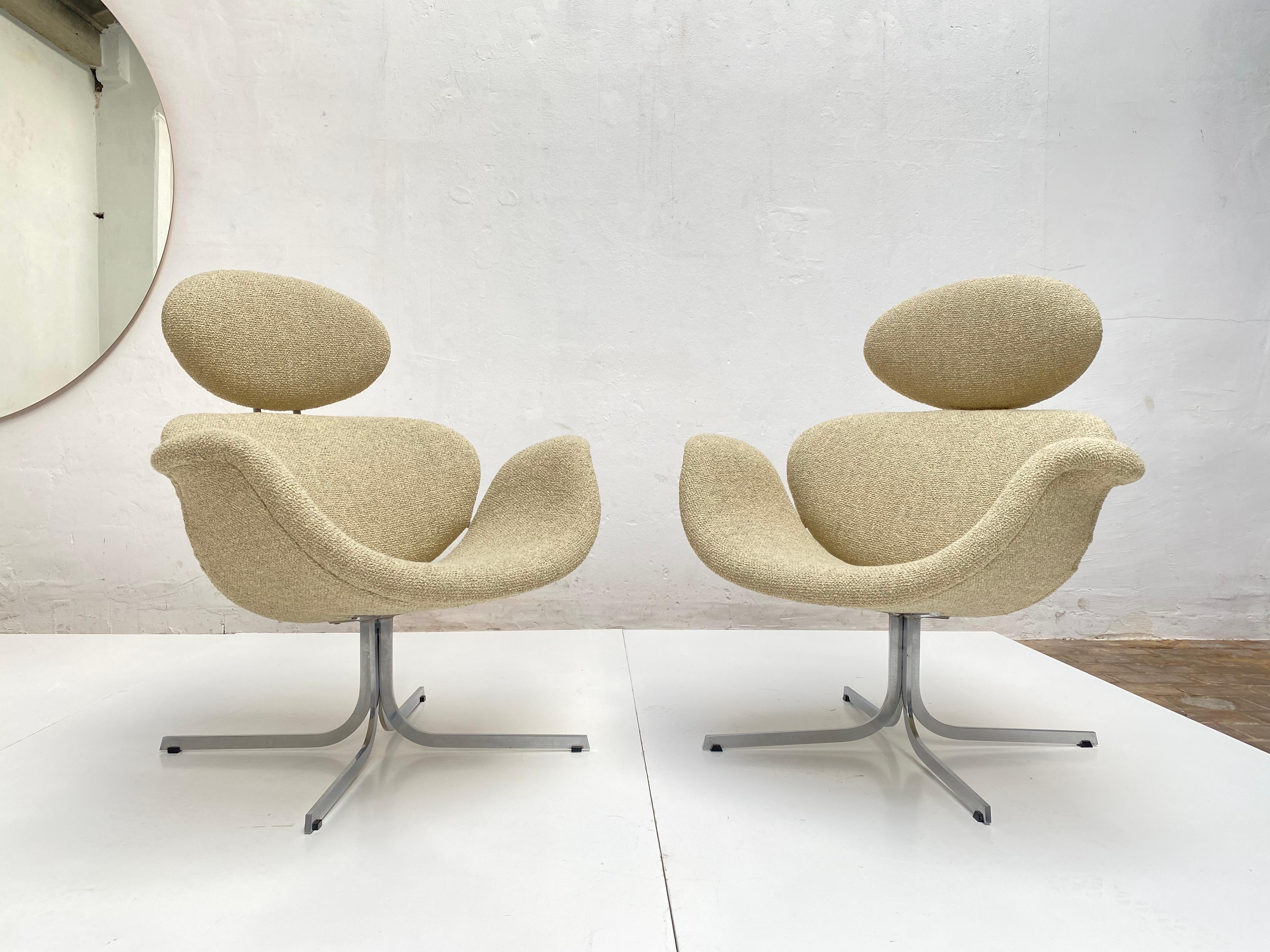 Paire de fauteuils de salon Big Tulip de la première édition F551 de Pierre Paulin Artifort, 1959 en vente 1