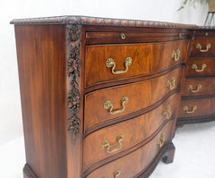 Pair Flame Mahogany Brass Pulls 4 Drawers Pull Out Trays Bachelor Chest Dresers