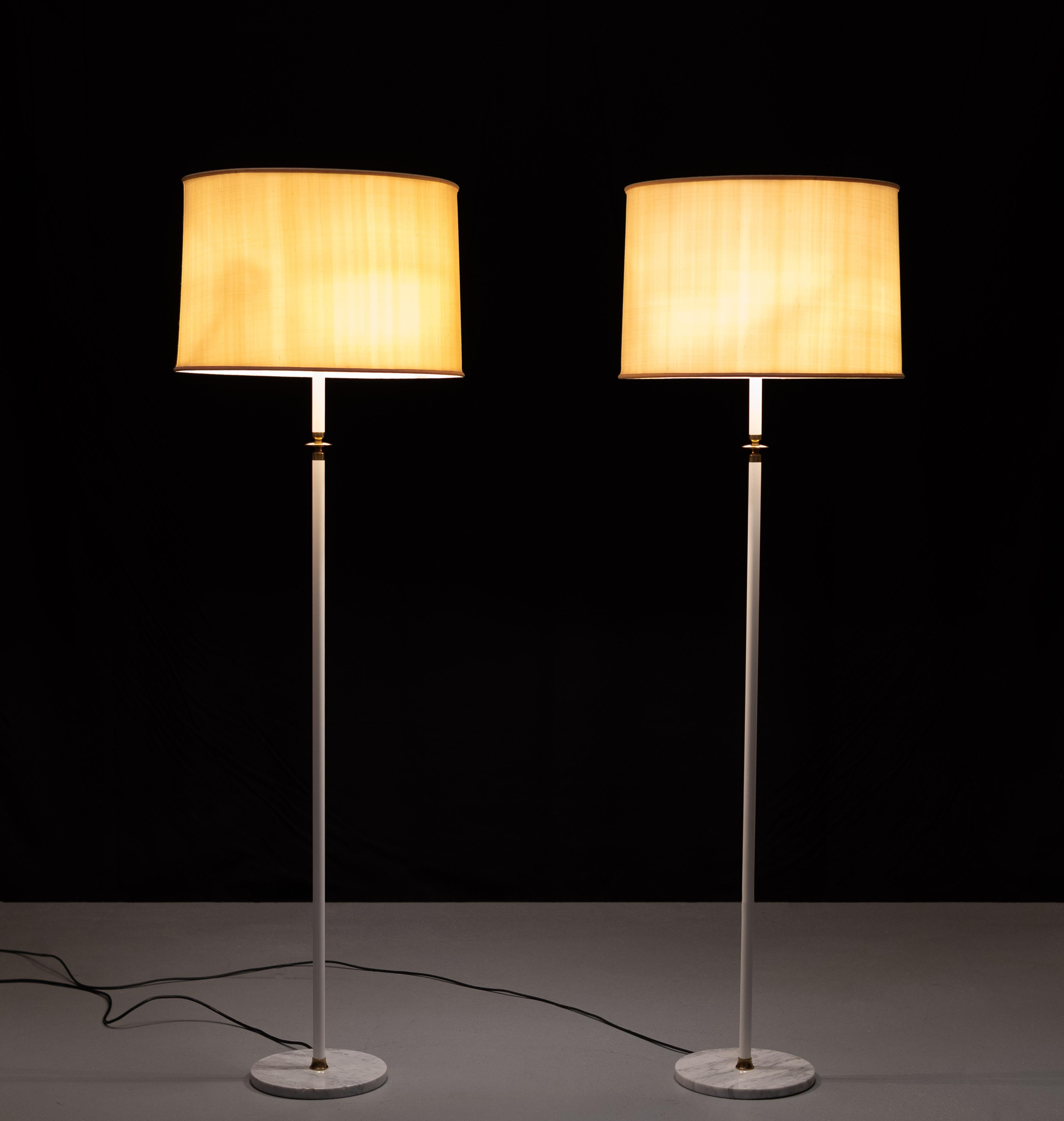 Pair Floor Lamp by Angelo Lelli for Arredoluce  1950s  For Sale 3