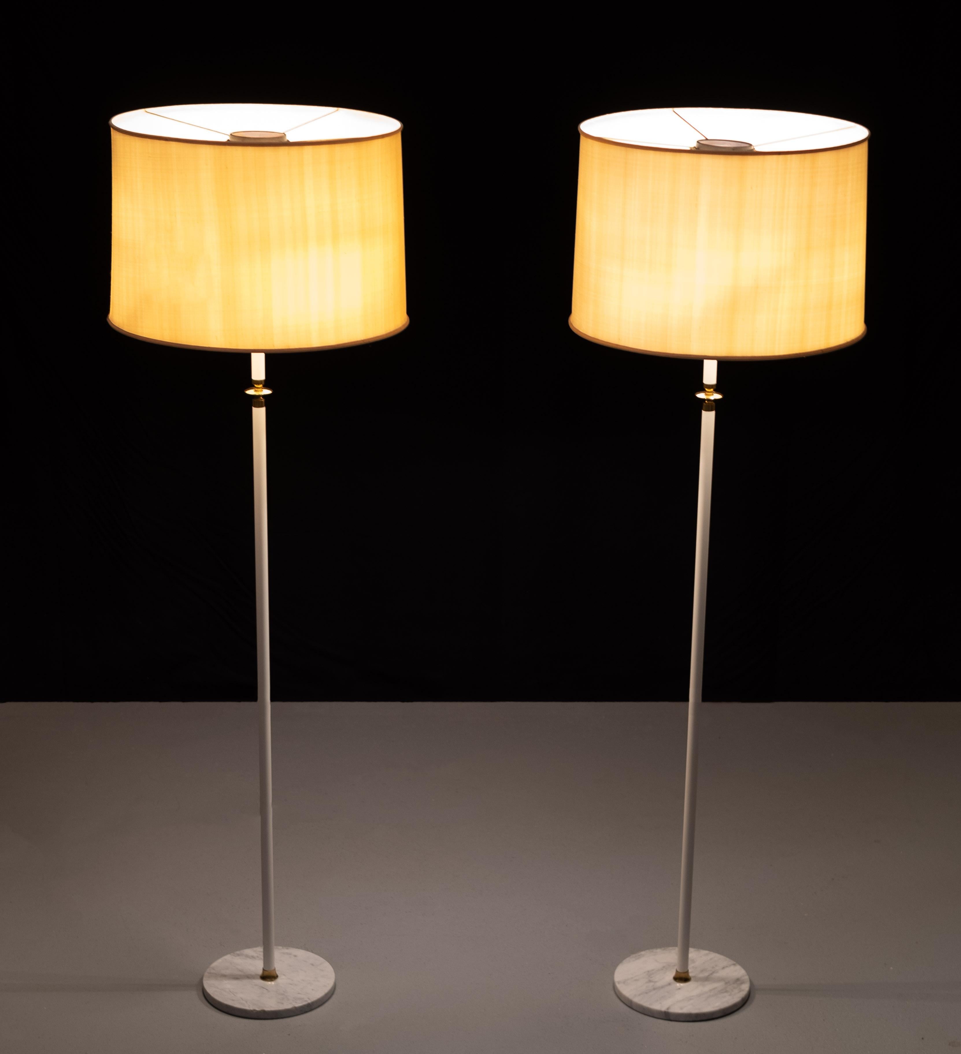 Pair Floor Lamp by Angelo Lelli for Arredoluce  1950s  For Sale 4