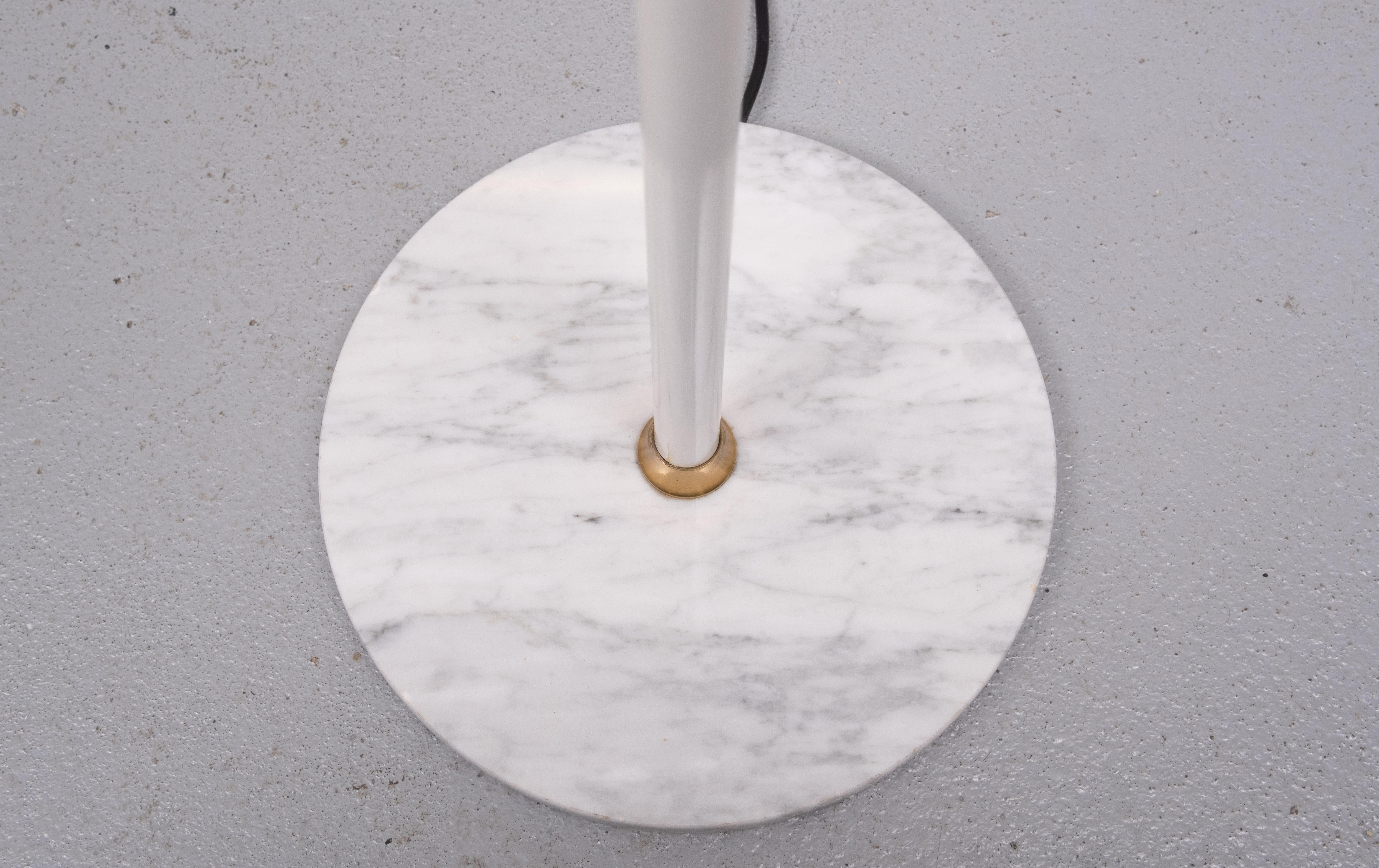 Carrara Marble Pair Floor Lamp by Angelo Lelli for Arredoluce  1950s  For Sale