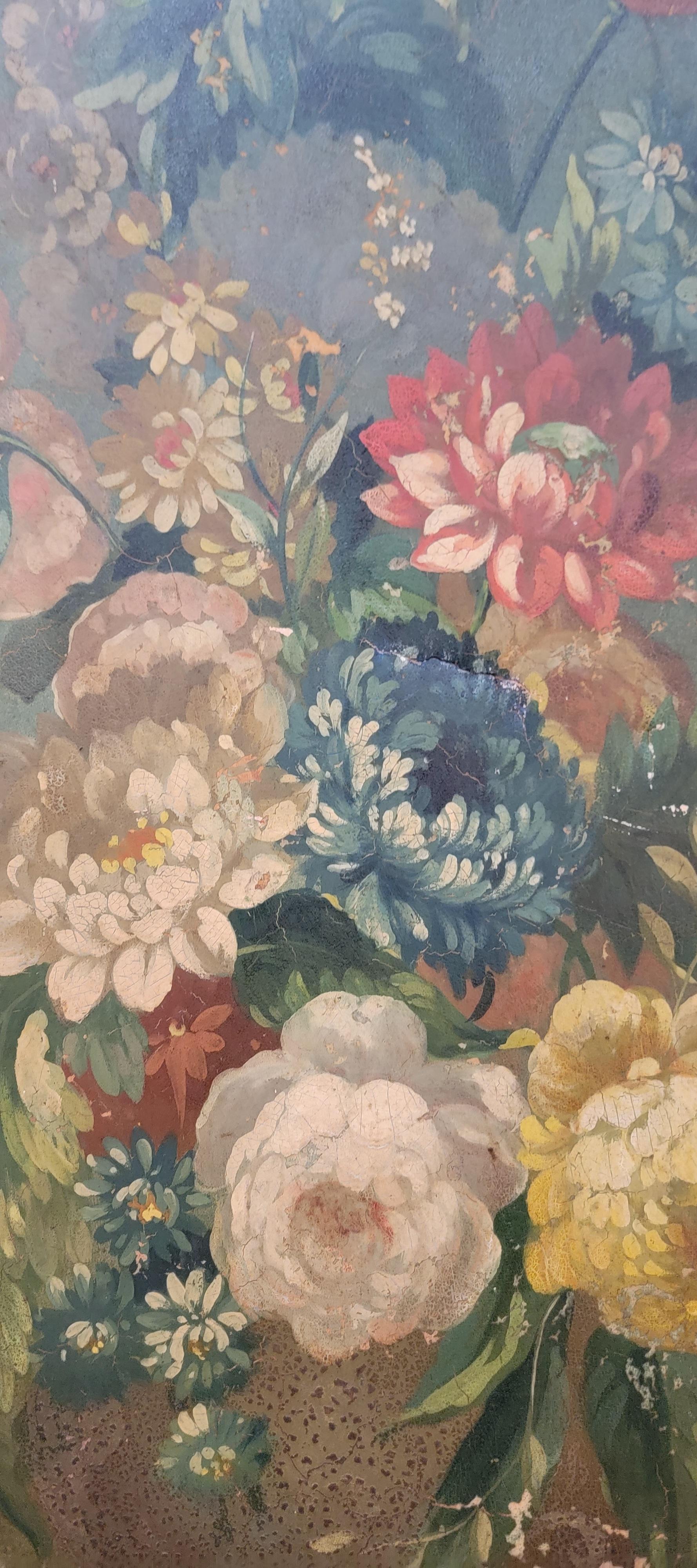 American Floral & Parrot Wall Panels / Paintings 1920's For Sale