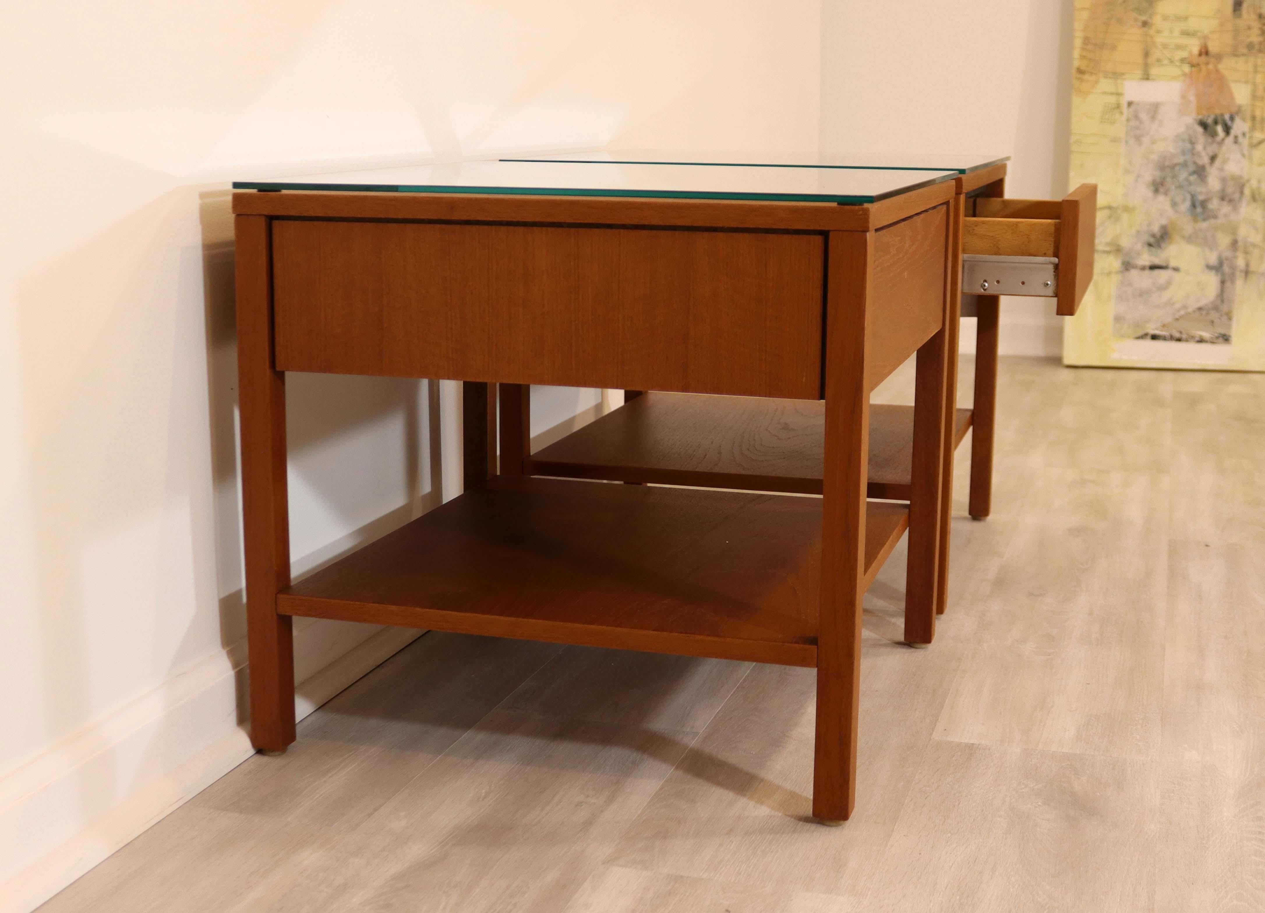 Pair Florence Knoll Walnut Nightstands Side Tables Mid-Century Modern Vintage 7