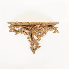 Pair Florentine Giltwood Wall Shelves