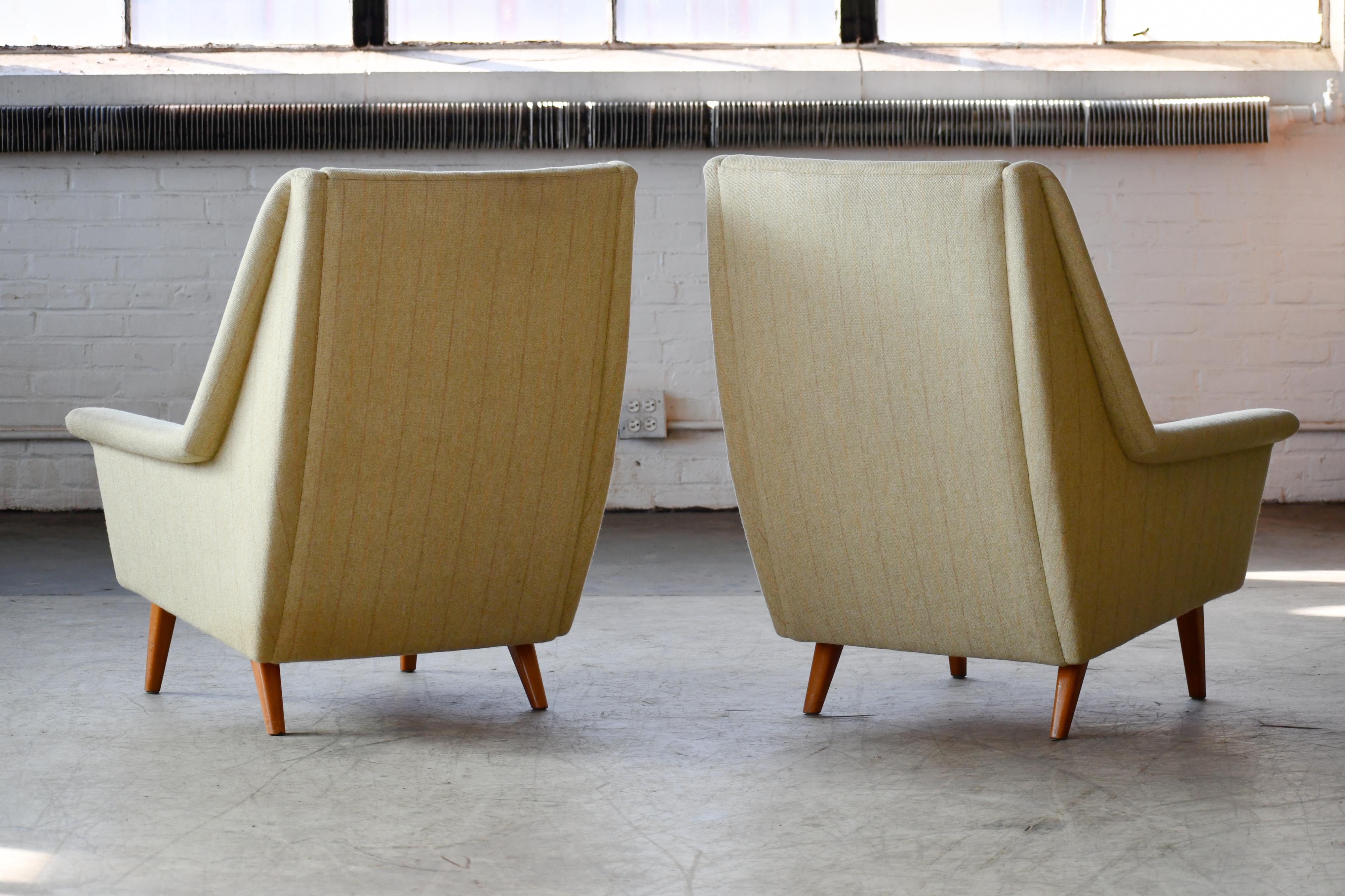 Pair of Folke Ohlsson Lounge Chairs for Fritz Hansen Danish Midcentury 5