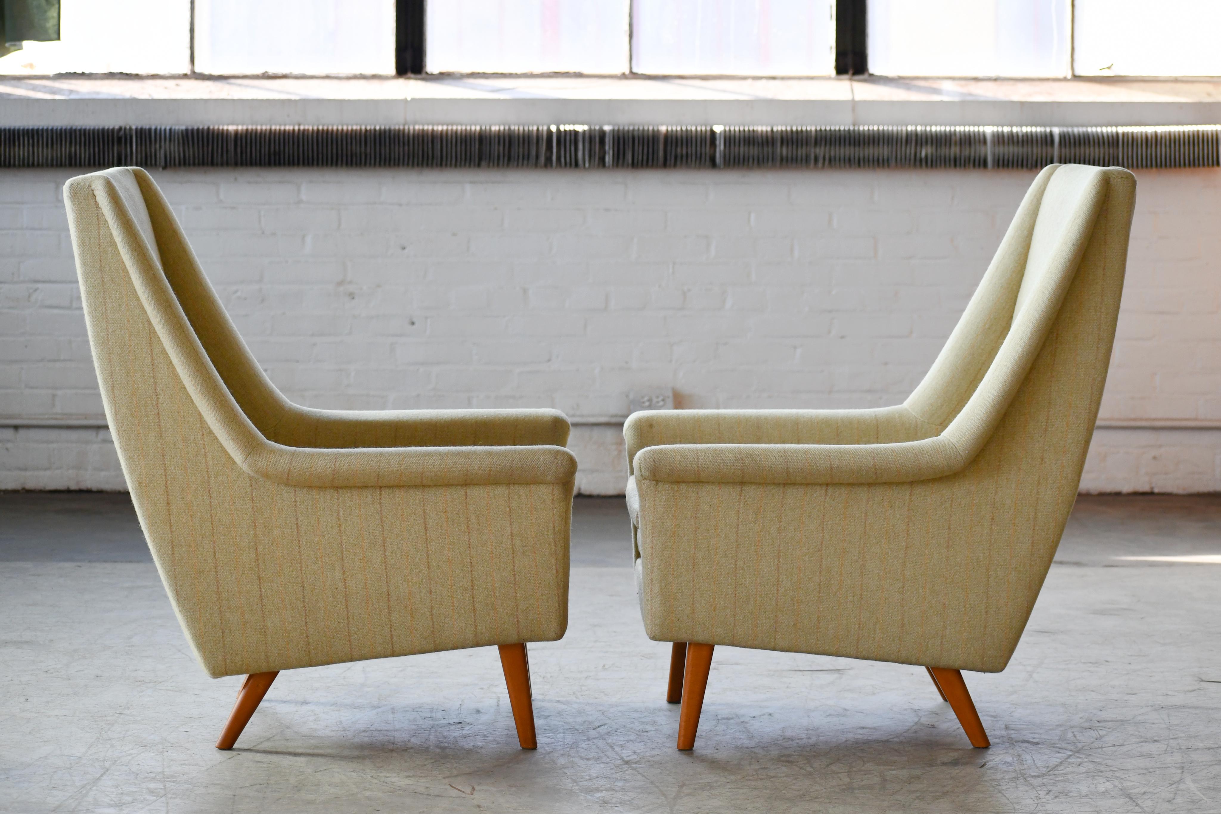 Pair of Folke Ohlsson Lounge Chairs for Fritz Hansen Danish Midcentury 7