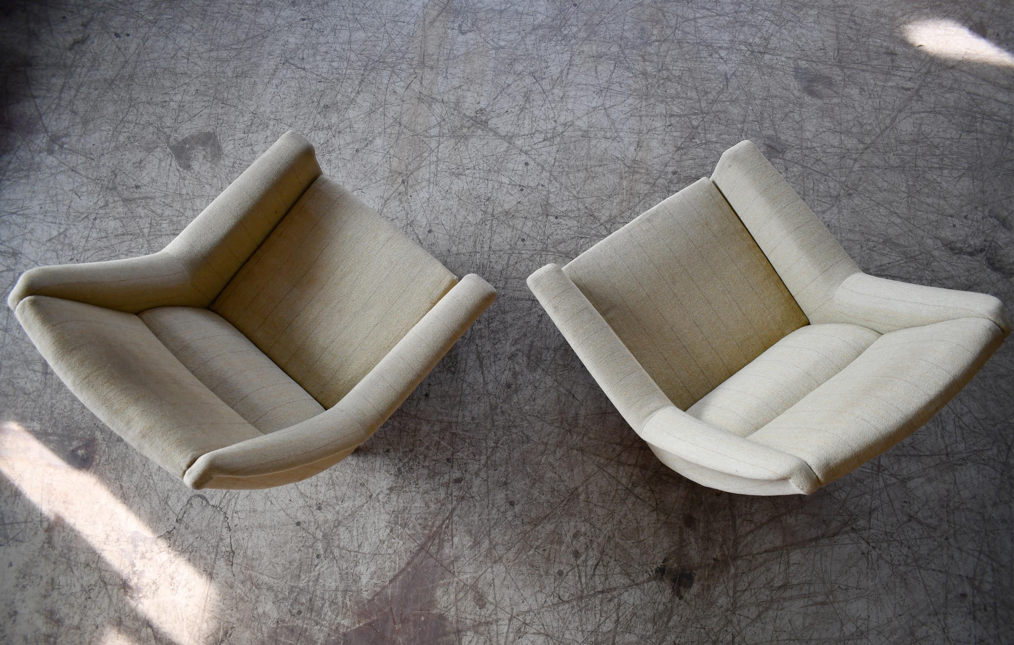 Pair of Folke Ohlsson Lounge Chairs for Fritz Hansen Danish Midcentury 8