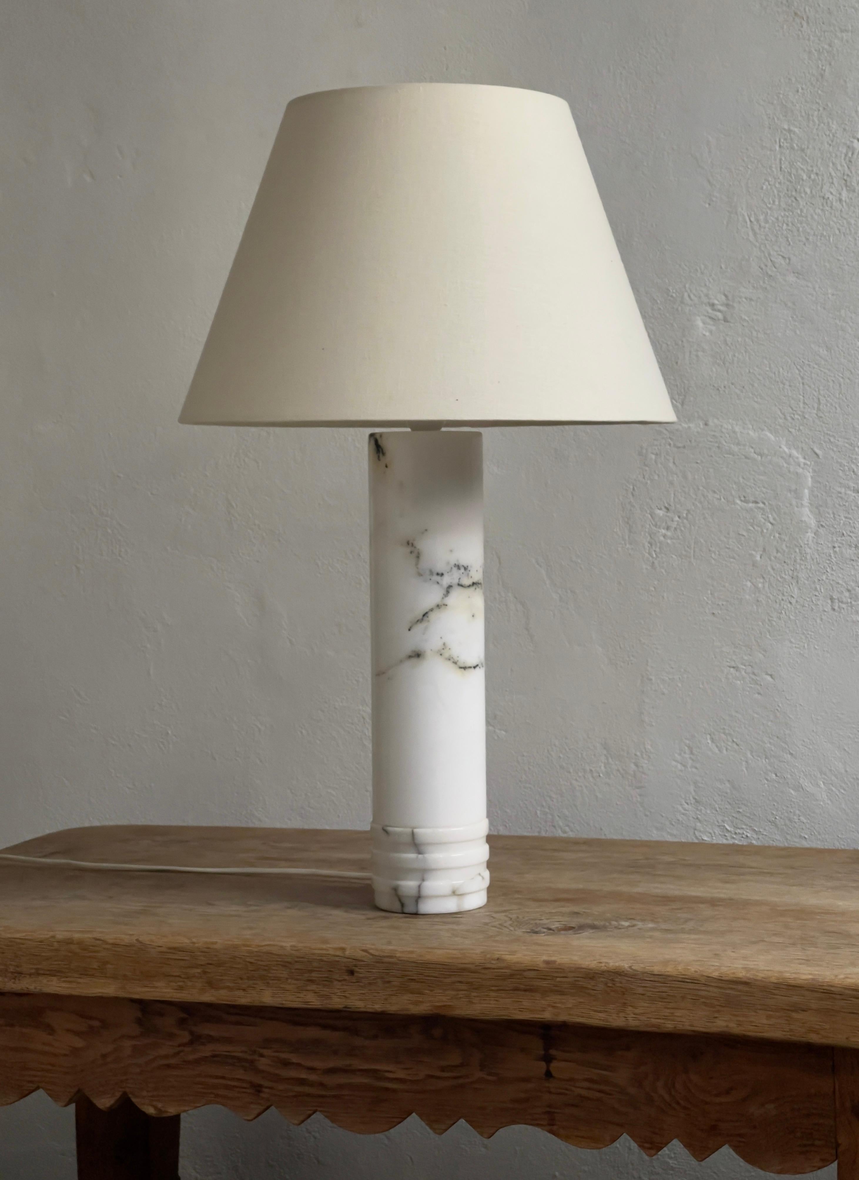 Pair of Swedish Modern 1960s Table Lamps in Solid Marble from Bergboms Sweden  For Sale 1
