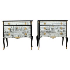 Coppia di comodini Design/One di Fornasetti con piano in marmo