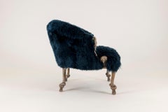 Pair of Fournier Style Navy Sheepskin Chairs