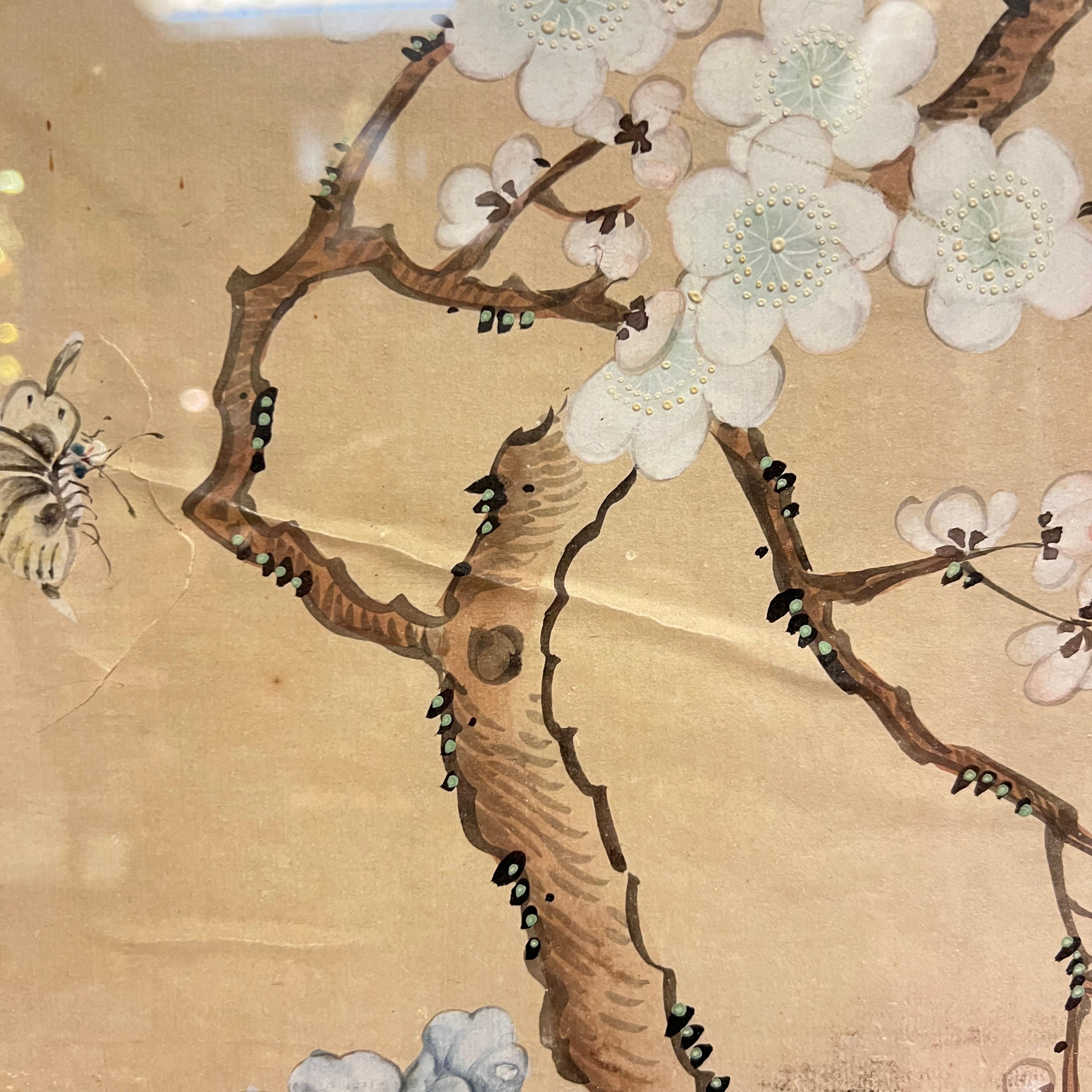 Pair Framed Chinese Watercolor Scrolls For Sale 9