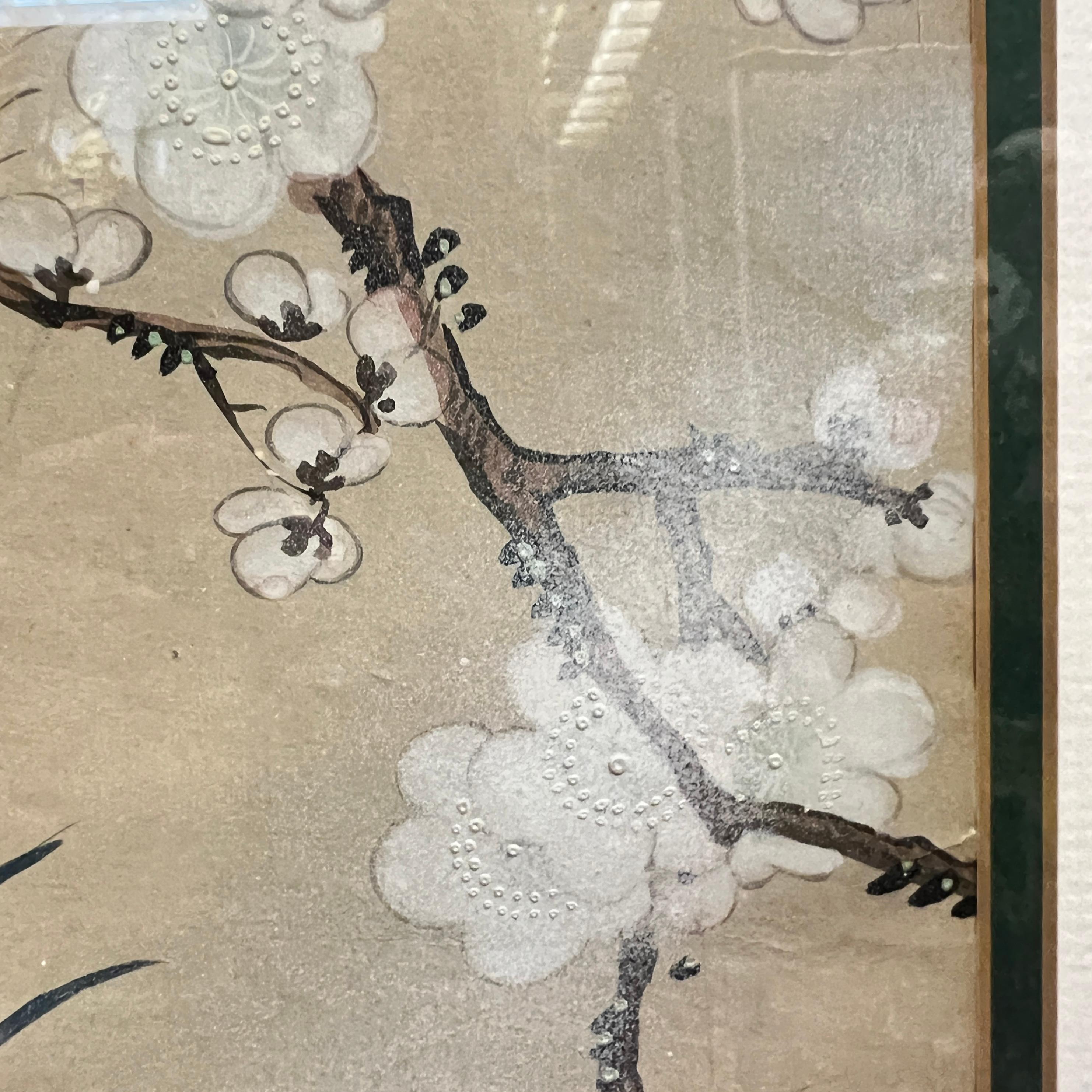 Pair Framed Chinese Watercolor Scrolls For Sale 11