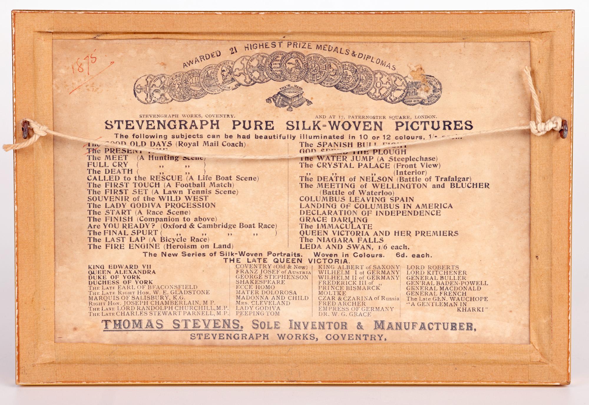 Pair Framed Silk Stevengraphs The Present Time & The Good Old Days For Sale 7