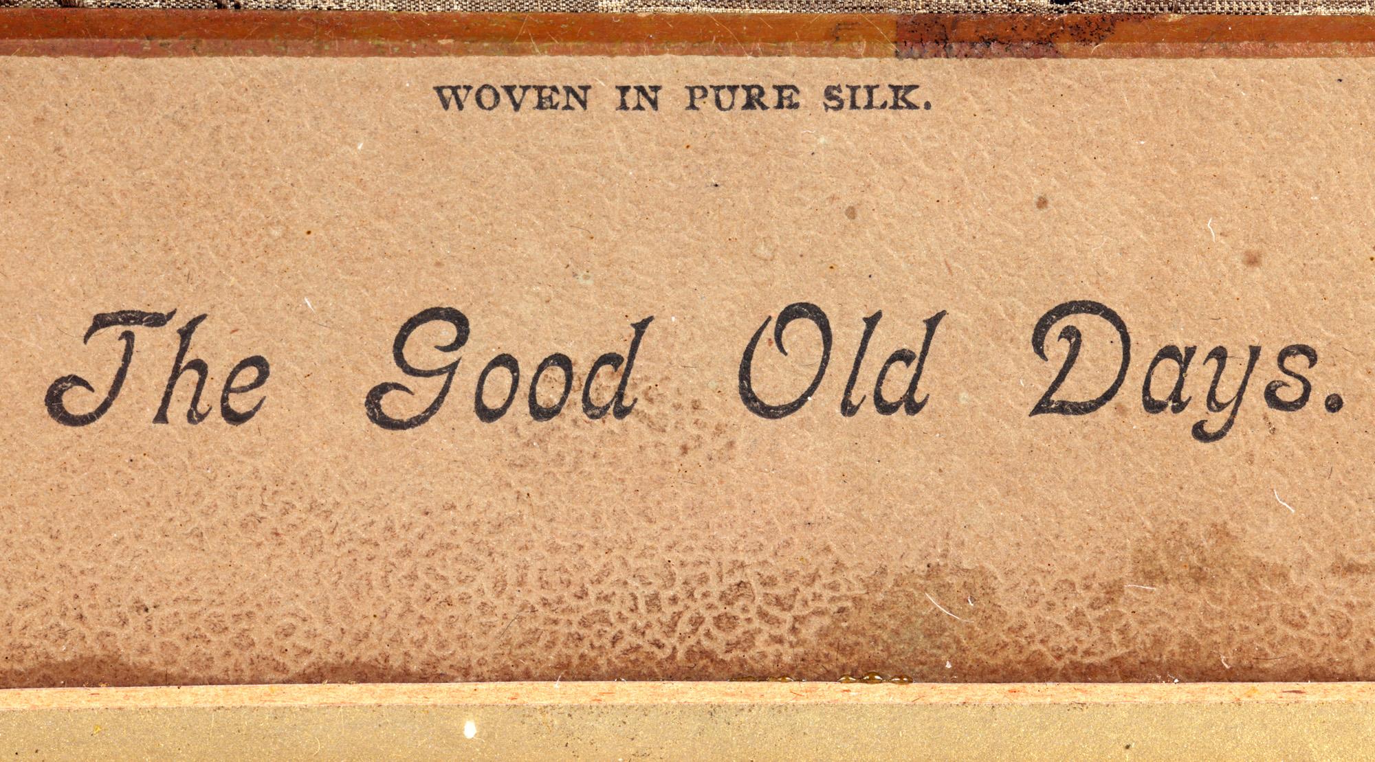 Pair Framed Silk Stevengraphs The Present Time & The Good Old Days For Sale 10