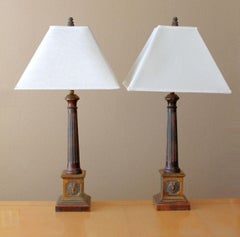 Pair! FREDERICK COOPER Hollywood Regency "HELIOS" Lamps Greek Revival 50's VTG