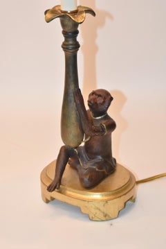 Pair Frederick Cooper Monkey & Palm Tree Table Lamps