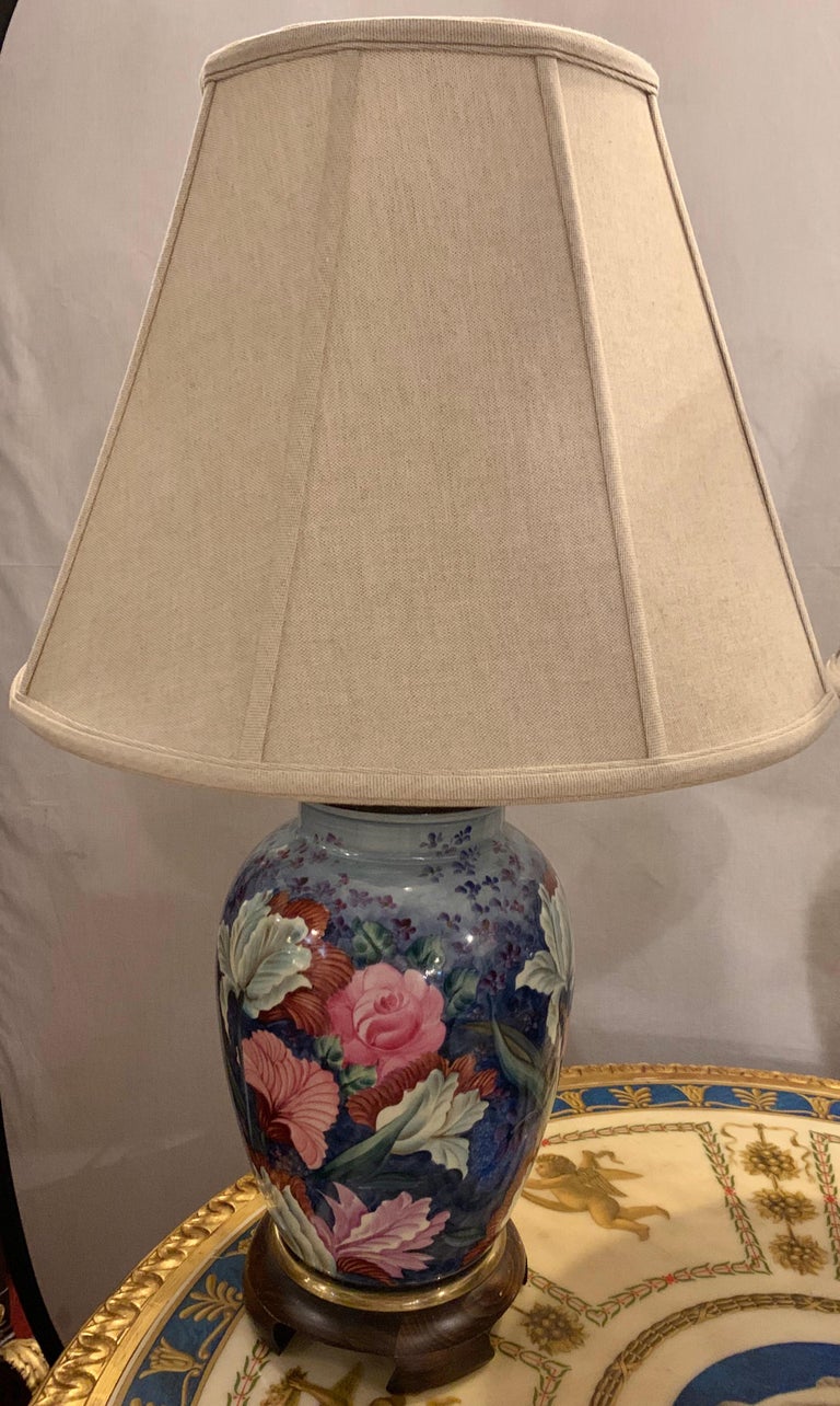 Pair Of Frederick Cooper Signed Porcelain Floral Table Lamps With FD3