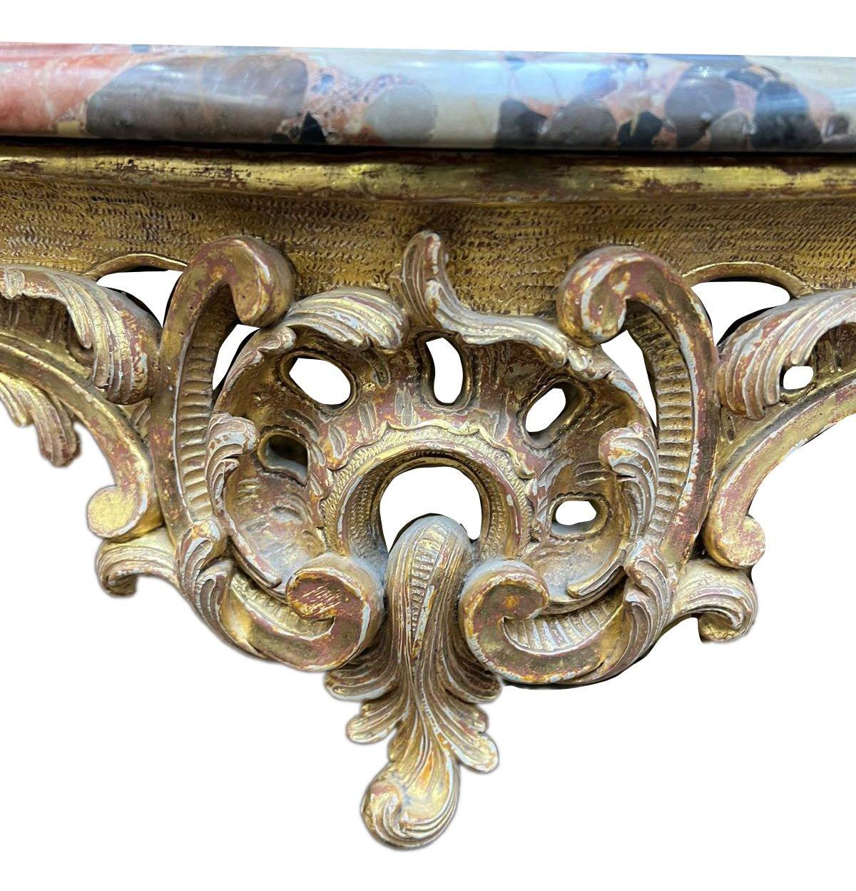 Louis XVI Pair French 18th Century carved gilt wood console tables. For Sale