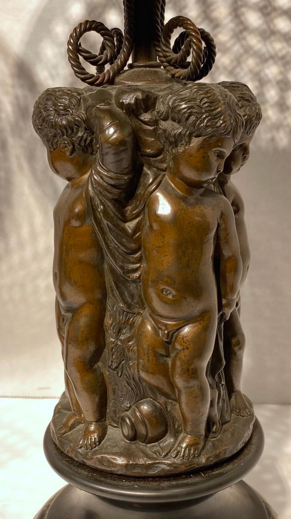 Pair of French 19th Century Bronze Corbeilles Depicting Cupids For Sale 6