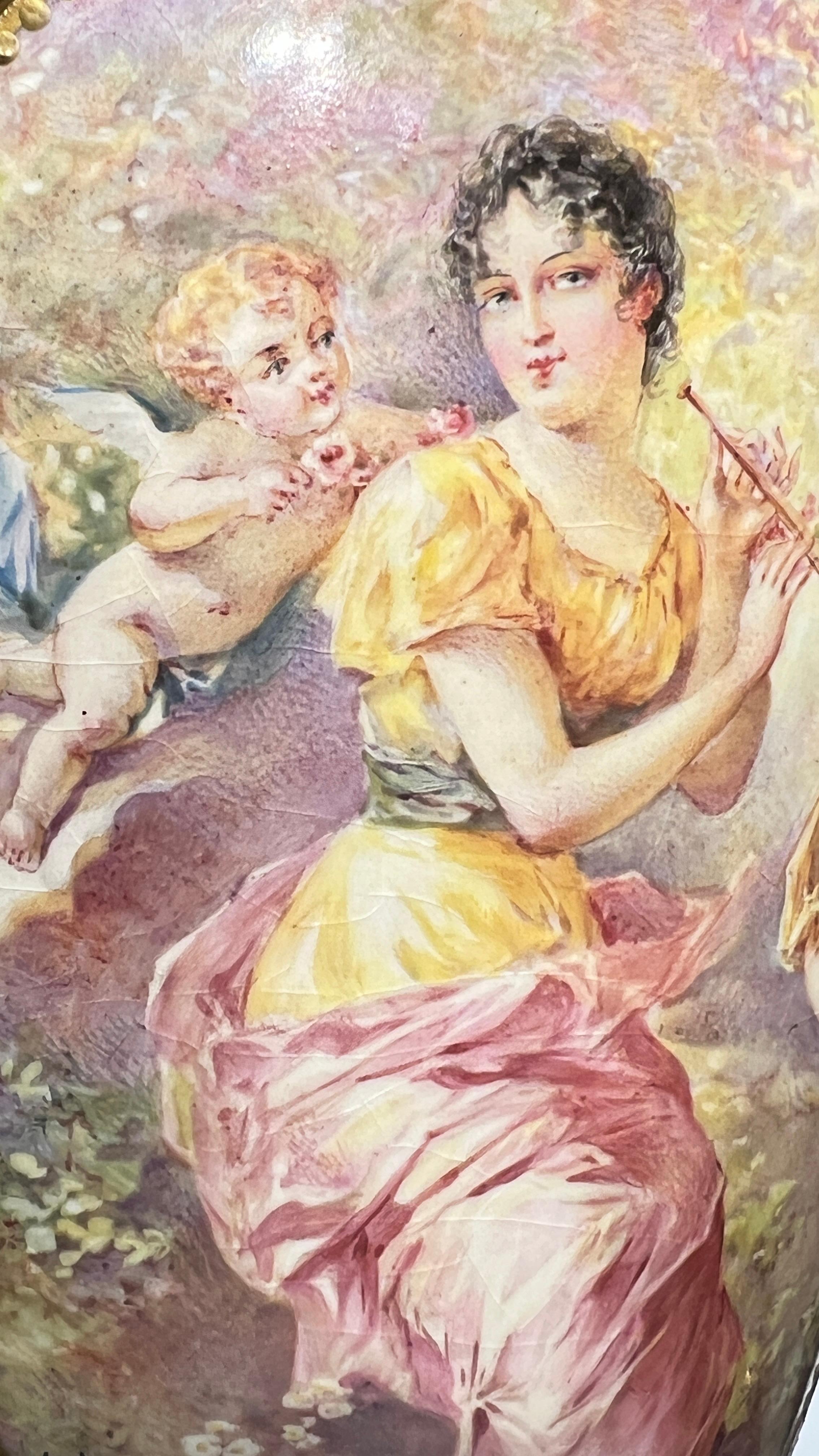 Coppia Francese 19 secolo Francese  Vasi in bronzo e Sèvres fatti su misura per la lampada in vendita 4