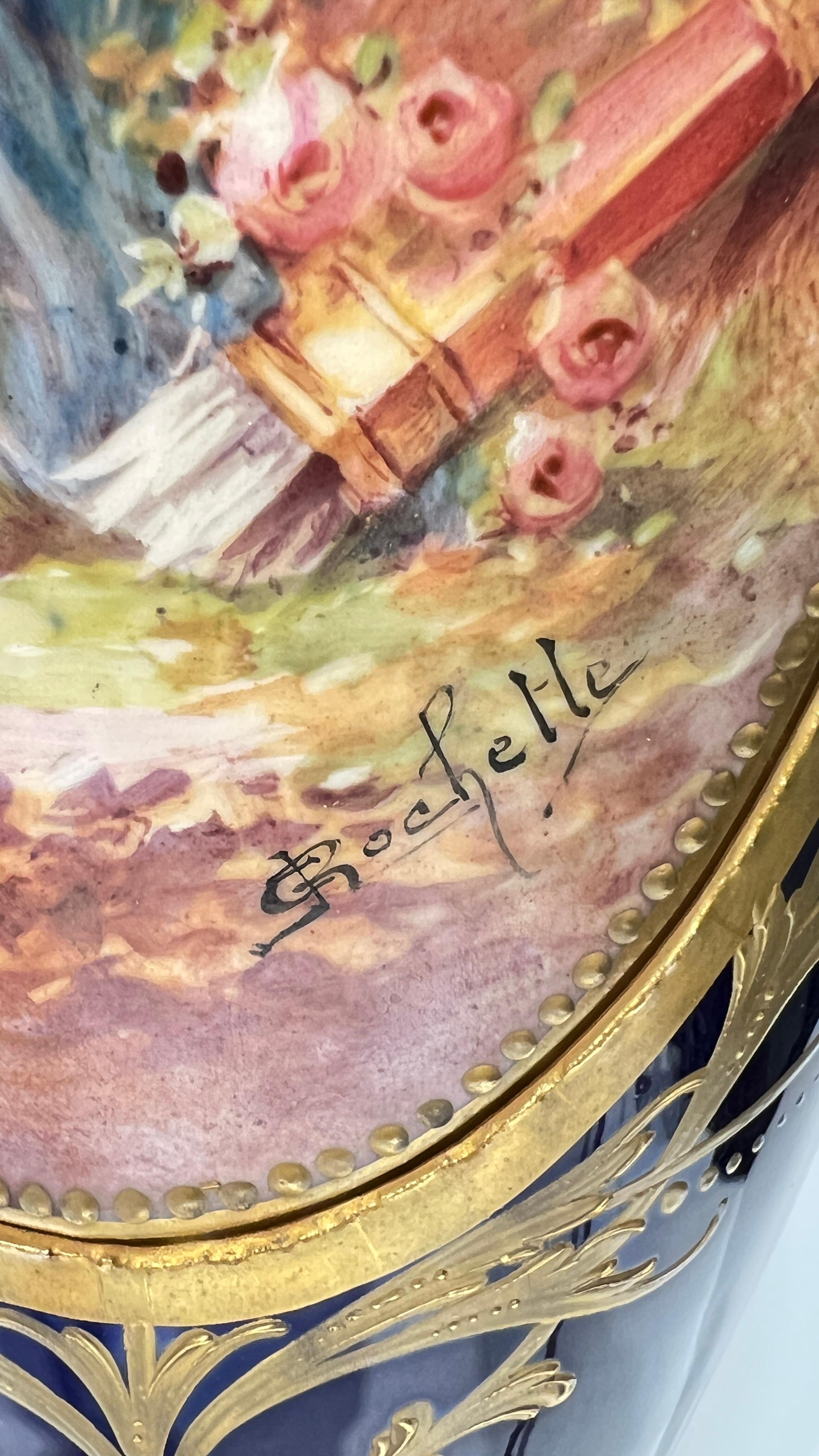 Bronzo Coppia Francese 19 secolo Francese  Vasi in bronzo e Sèvres fatti su misura per la lampada in vendita