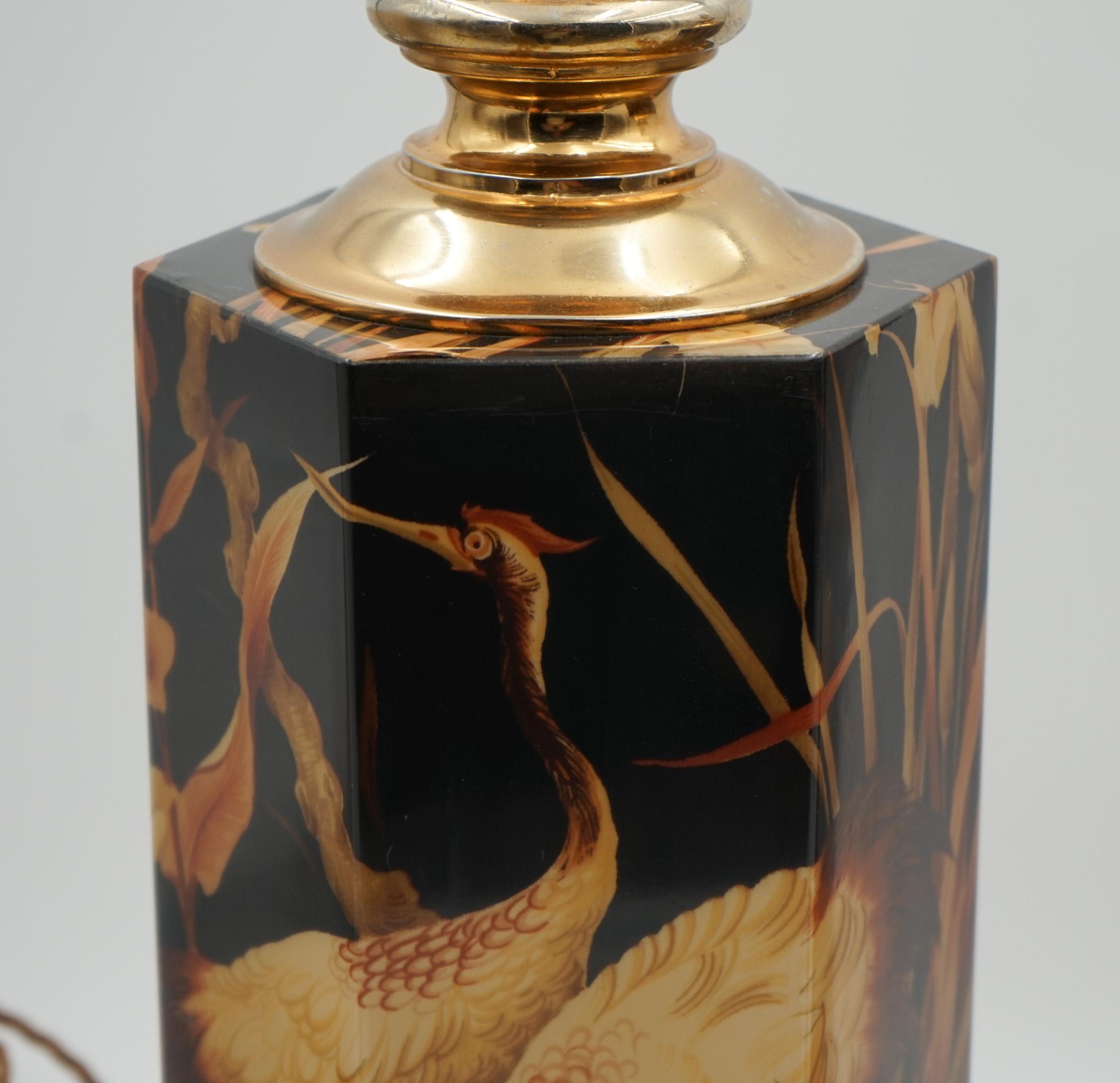 PAR FRANCÉS 1970'S MAISON LE DAUPHIN HOLLYWOOD REGENCY CHINOISERiE MESAS LÁMPARAS Francés en venta