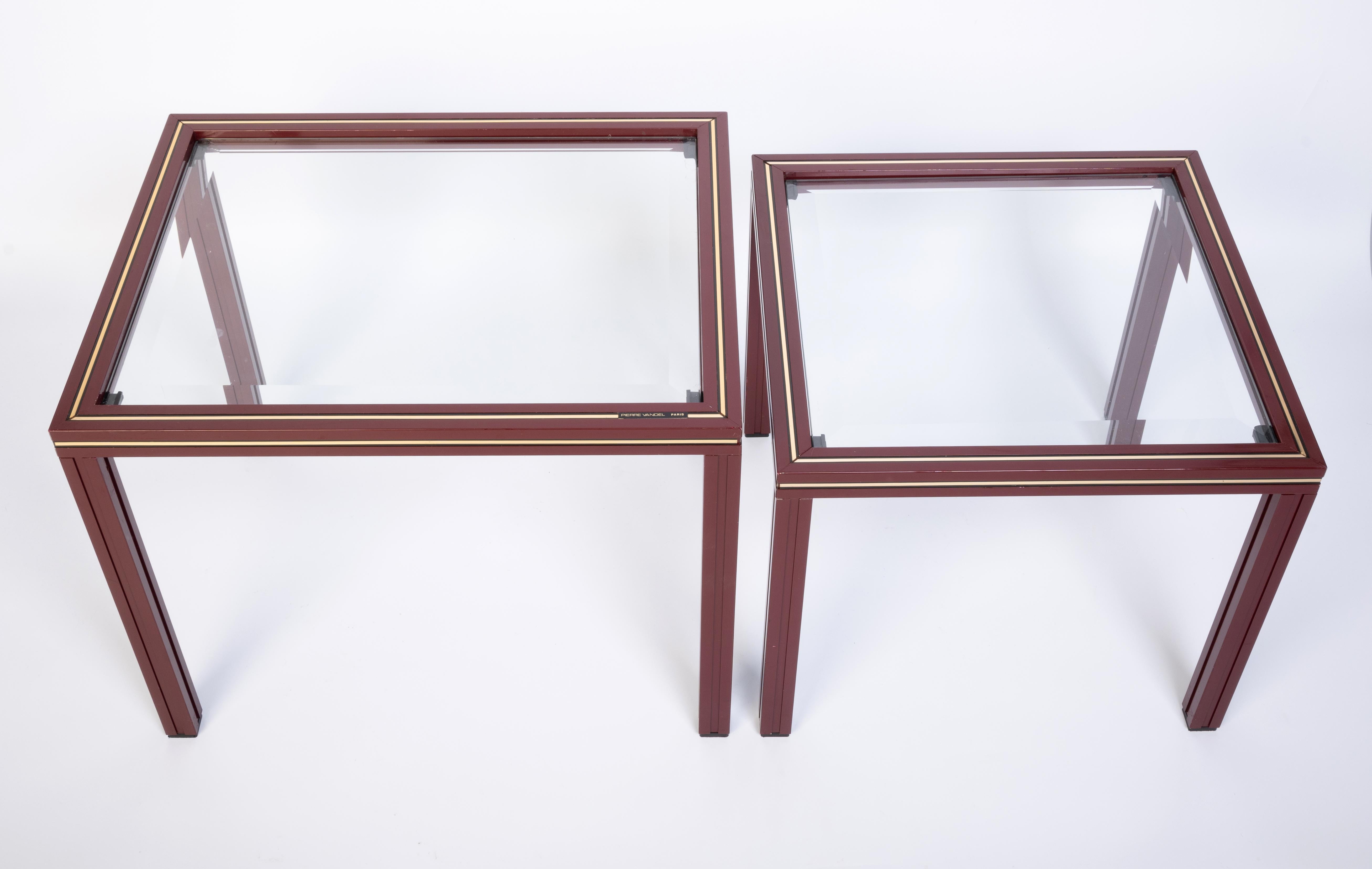 Pair French 1970s Nesting Tables End Tables by Pierre Vandel, Paris For Sale 9