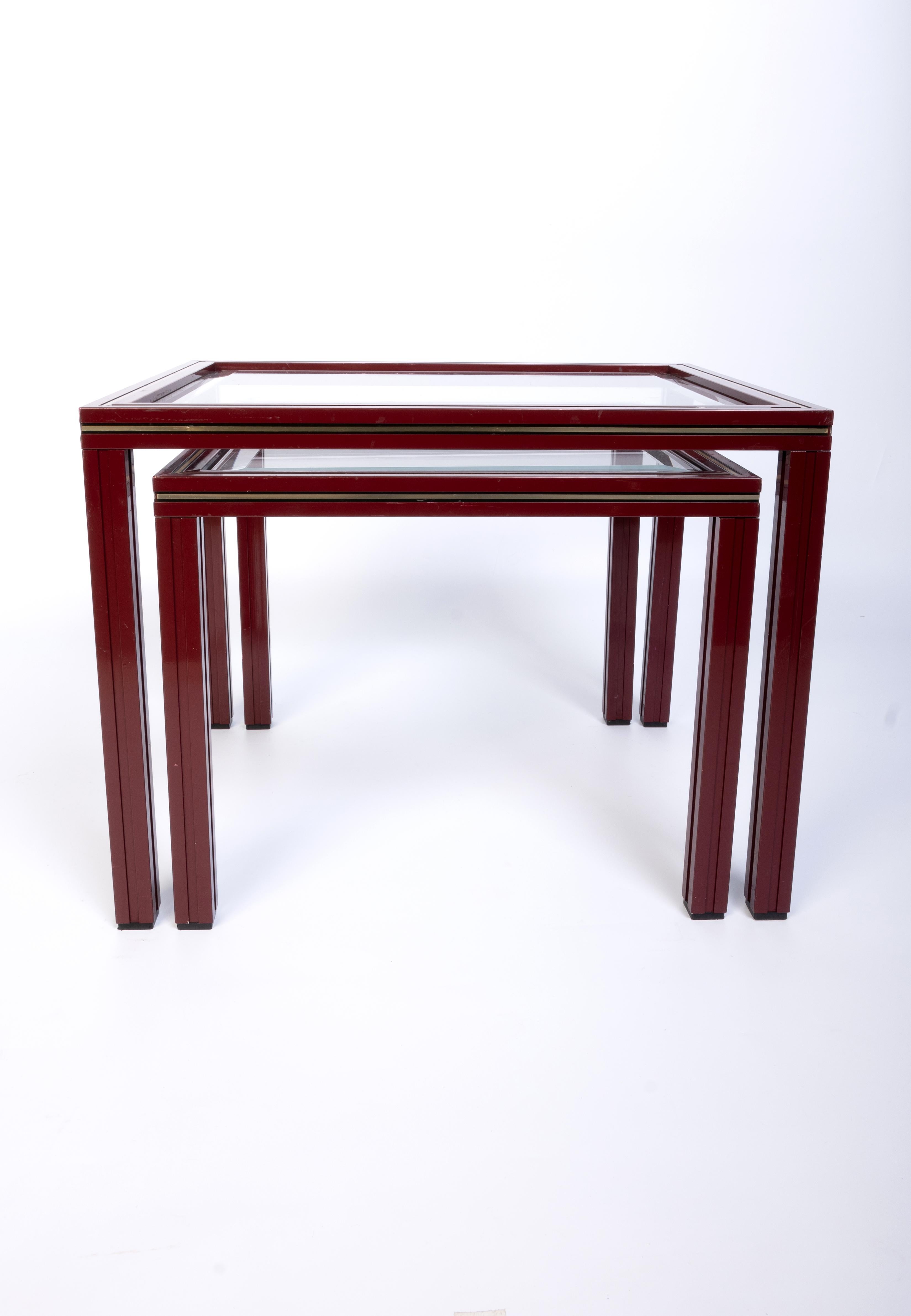 Pair French 1970s Nesting Tables End Tables by Pierre Vandel, Paris For Sale 2