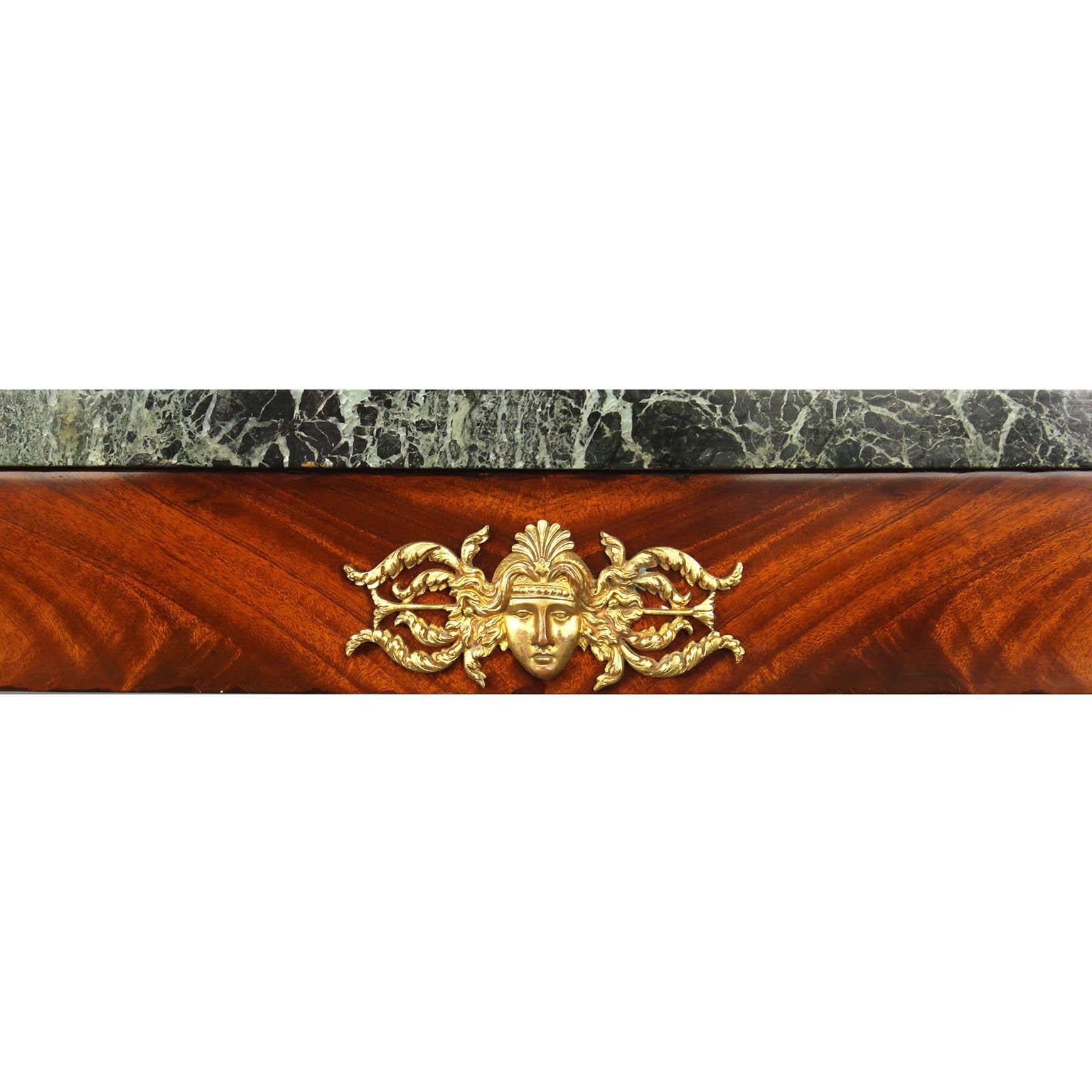 Early 20th Century Pair French 19th/20th Century Empire Style Demi-Lune Console Table, Attr. Forest For Sale
