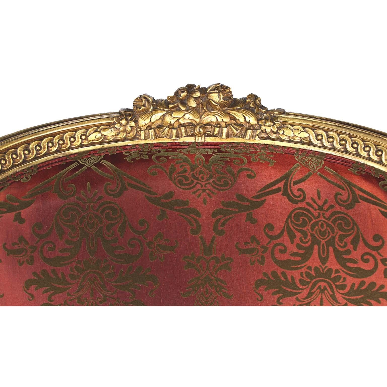 Coppia di poltrone Bergère francesi del XIX/20° secolo in stile Luigi XV-XVI, Attr. Jansen in vendita 2