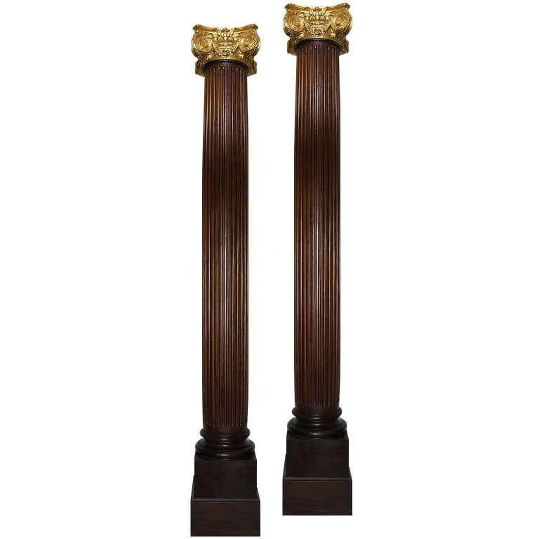 Wooden Corinthian Column Form Table Base at 1stdibs