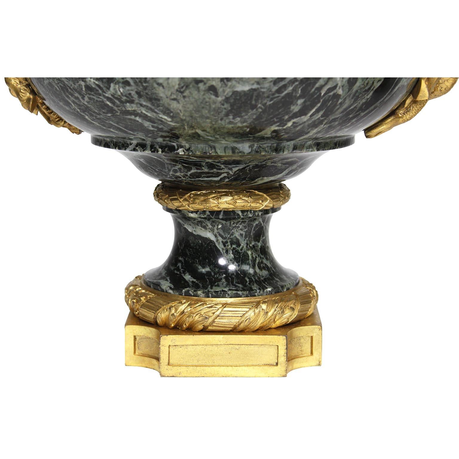 Pair French 19th C. Gilt-Bronze & Marble Urns, After Pierre Gouthière - Belanger For Sale 8