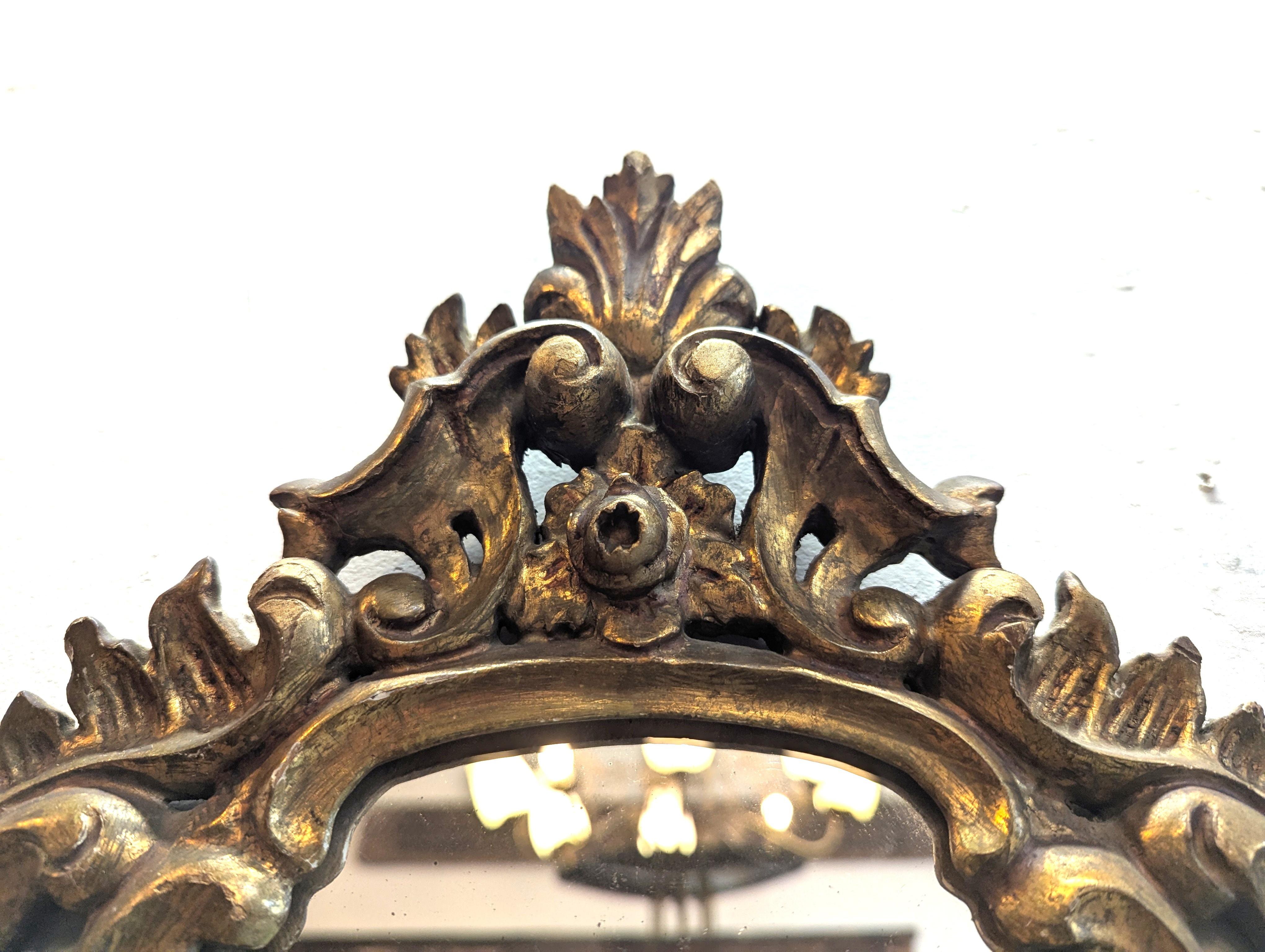 Late 19th Century Pair French 19th Century Carved Baroque Gilt Mirrors For Sale