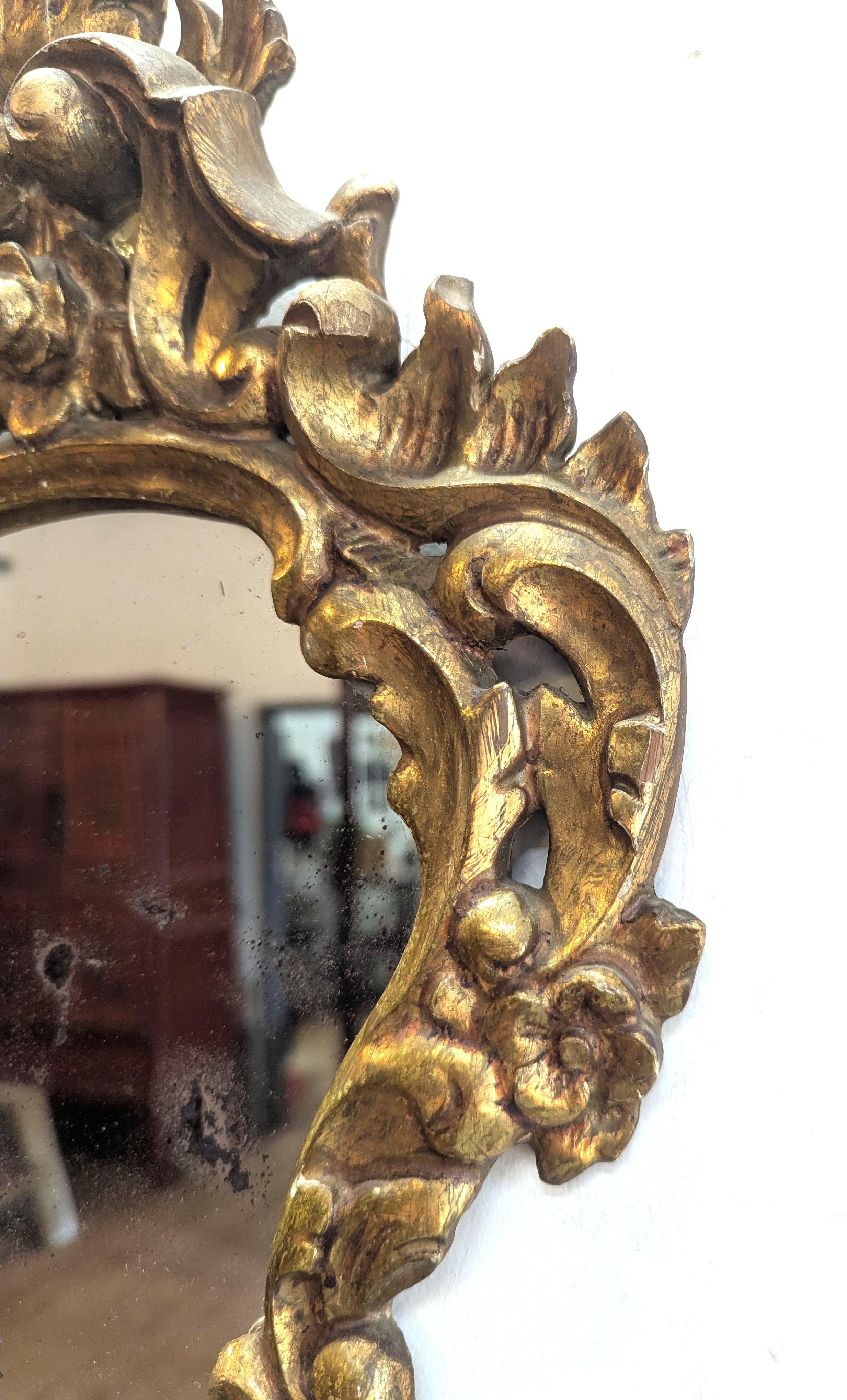 Pair French 19th Century Carved Baroque Gilt Mirrors For Sale 2