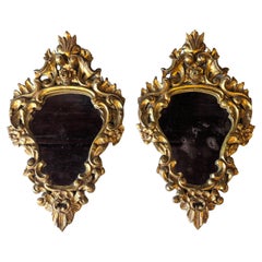 Pair French 19th Century Carved Baroque Gilt Mirrors