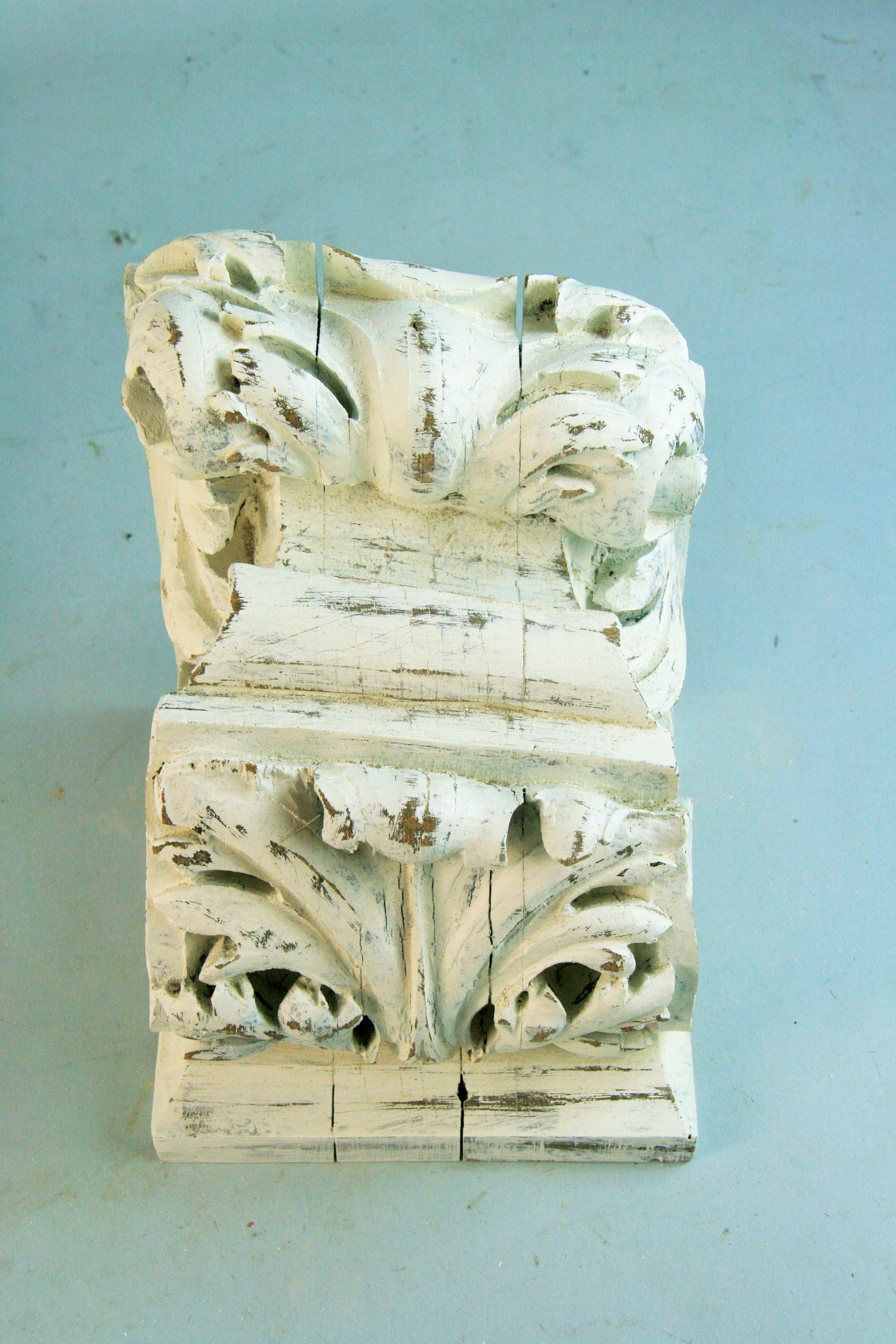 Paar französische geschnitzte Eichenholzkorbeln/Architektenelemente/Buchstützen aus dem 19. Jahrhundert im Angebot 1