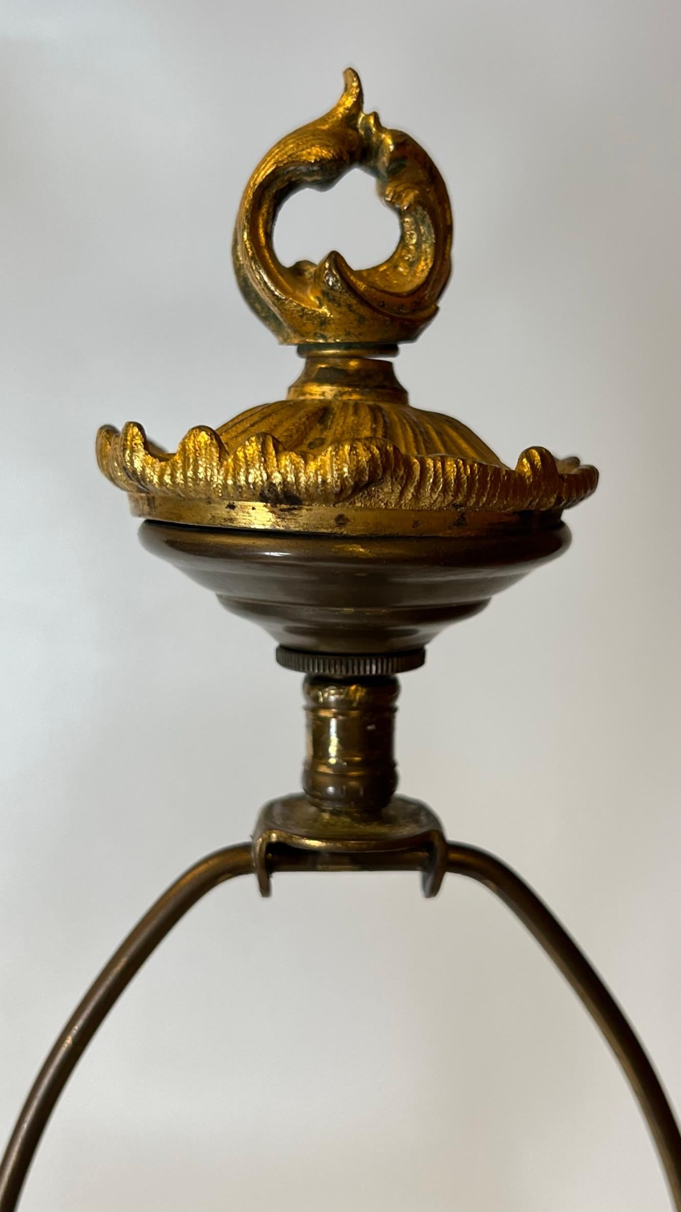 Pair French 19th Century Gilt Bronze and Rouge Marble Table Lamps with Cherubs In Good Condition In New York, NY