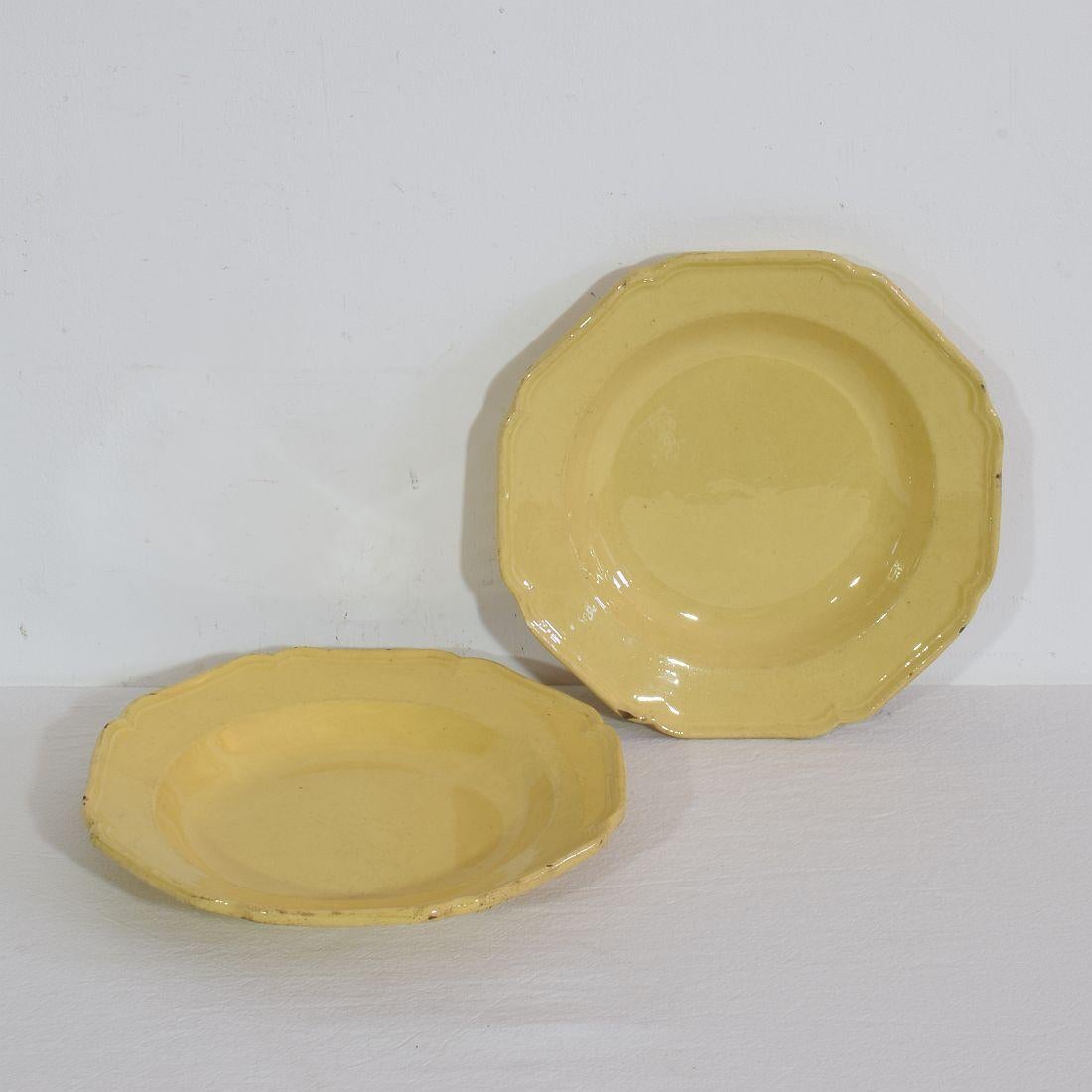 Pair French, 19th Century Glazed Earthenware Plates (Französische Provence) im Angebot