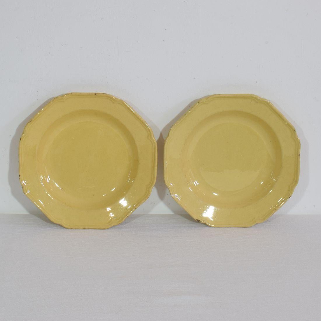 Pair French, 19th Century Glazed Earthenware Plates (Französisch) im Angebot