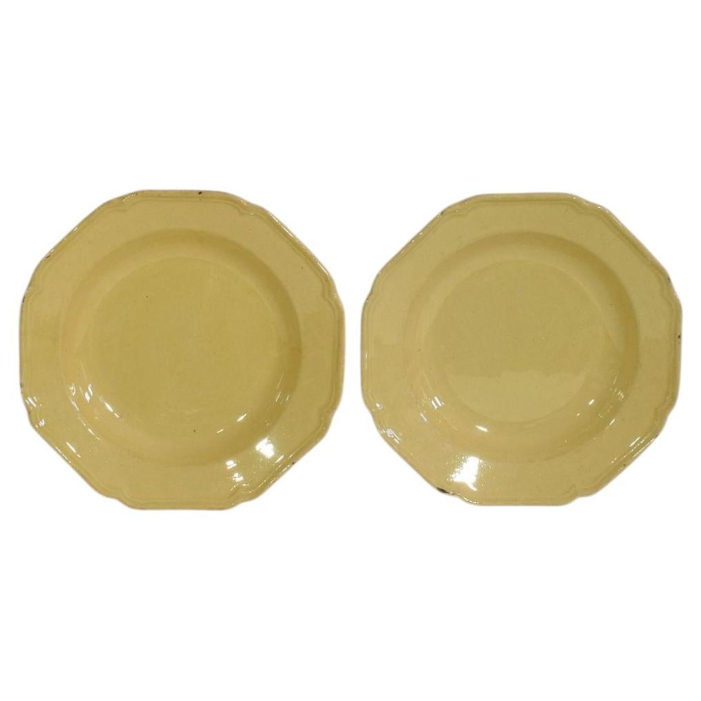 Pair French, 19th Century Glazed Earthenware Plates
