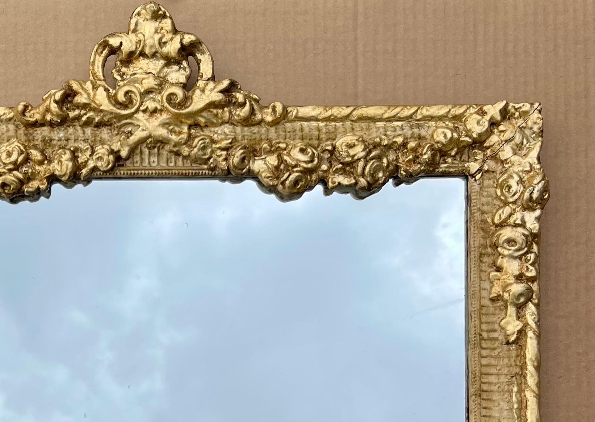 Pair French 19th Century Louis XIV Style Gilded Mirrors Bon état - En vente à Vero Beach, FL