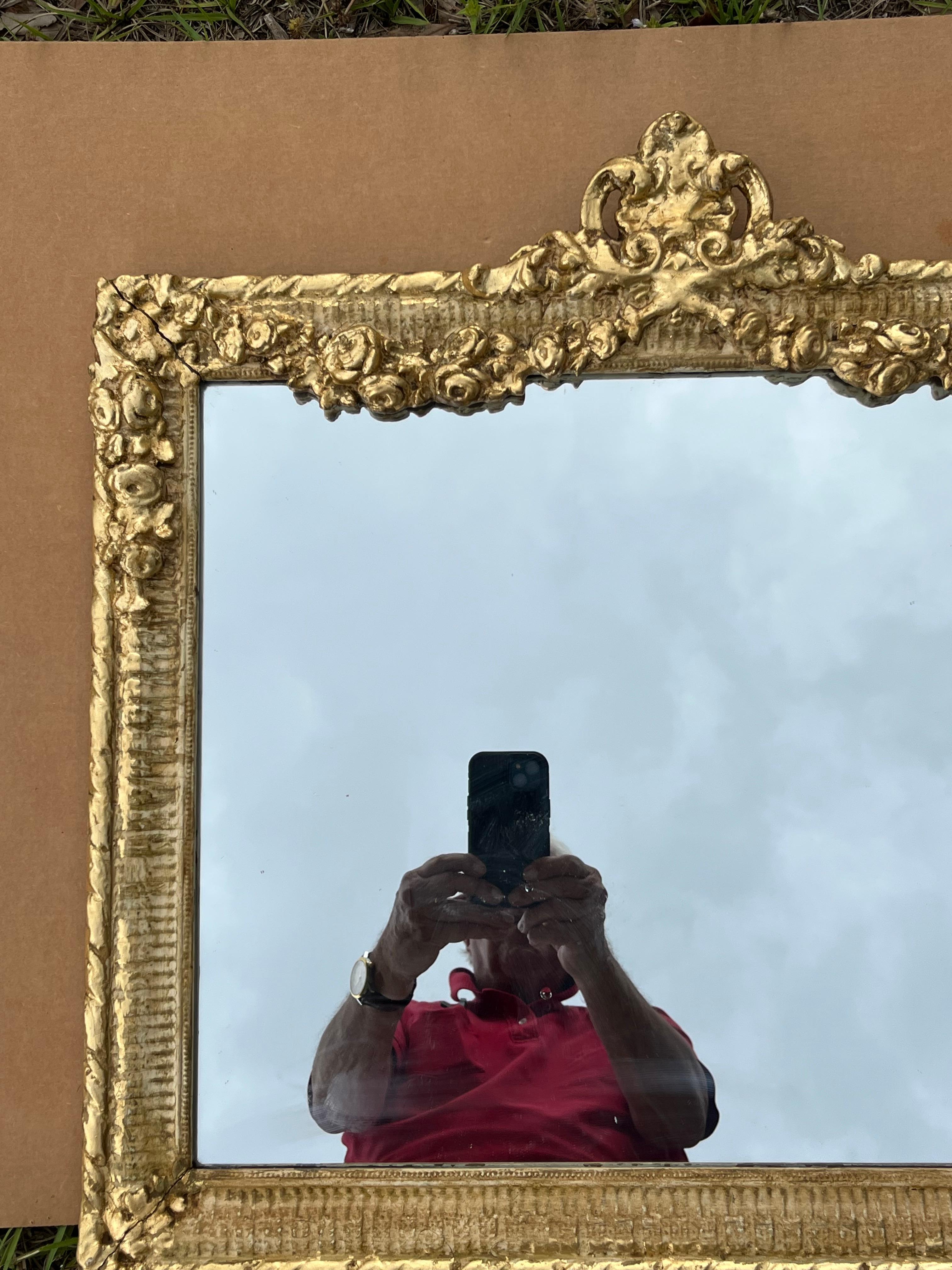 Pair French 19th Century Louis XIV Style Gilded Mirrors en vente 1