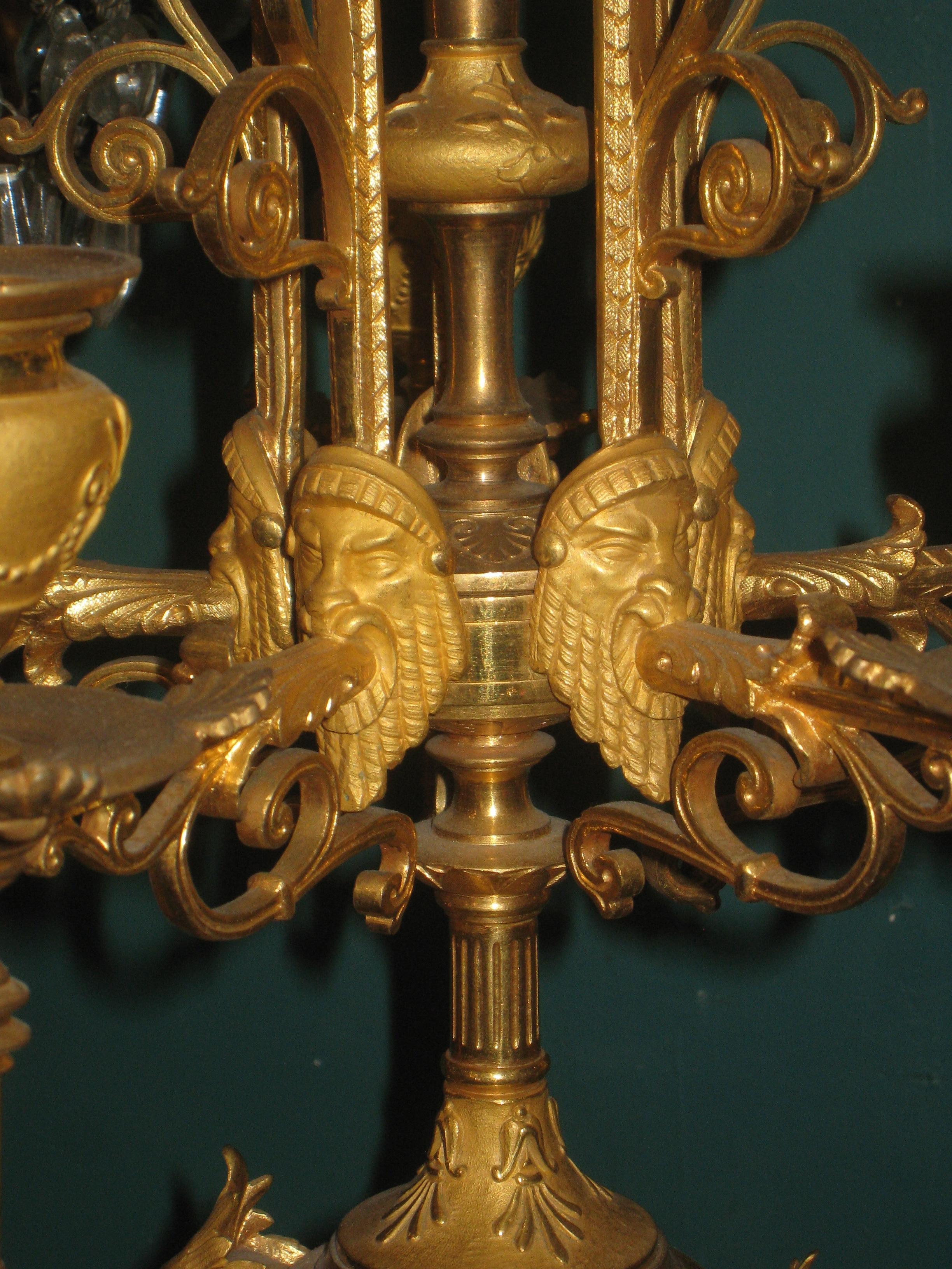 Pair French 19th Century Neo-Grecian Gilt Bronze Bleu Turquin Marble Candelabra For Sale 3